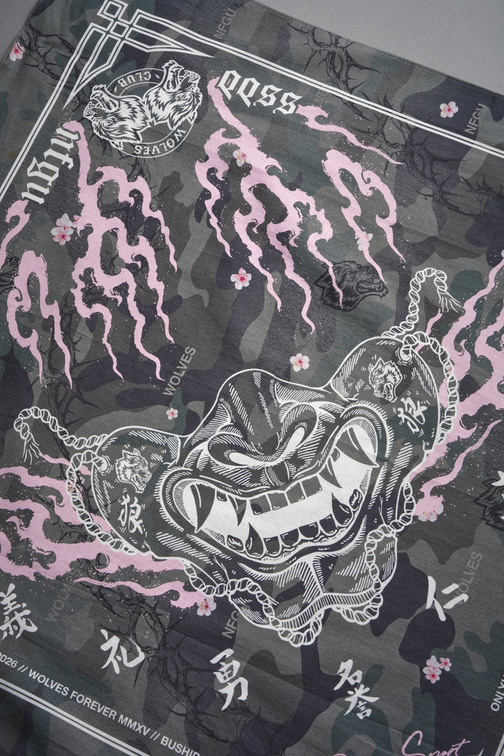 Oni Fire Bandana in Cherry Blossom Woodland Camo