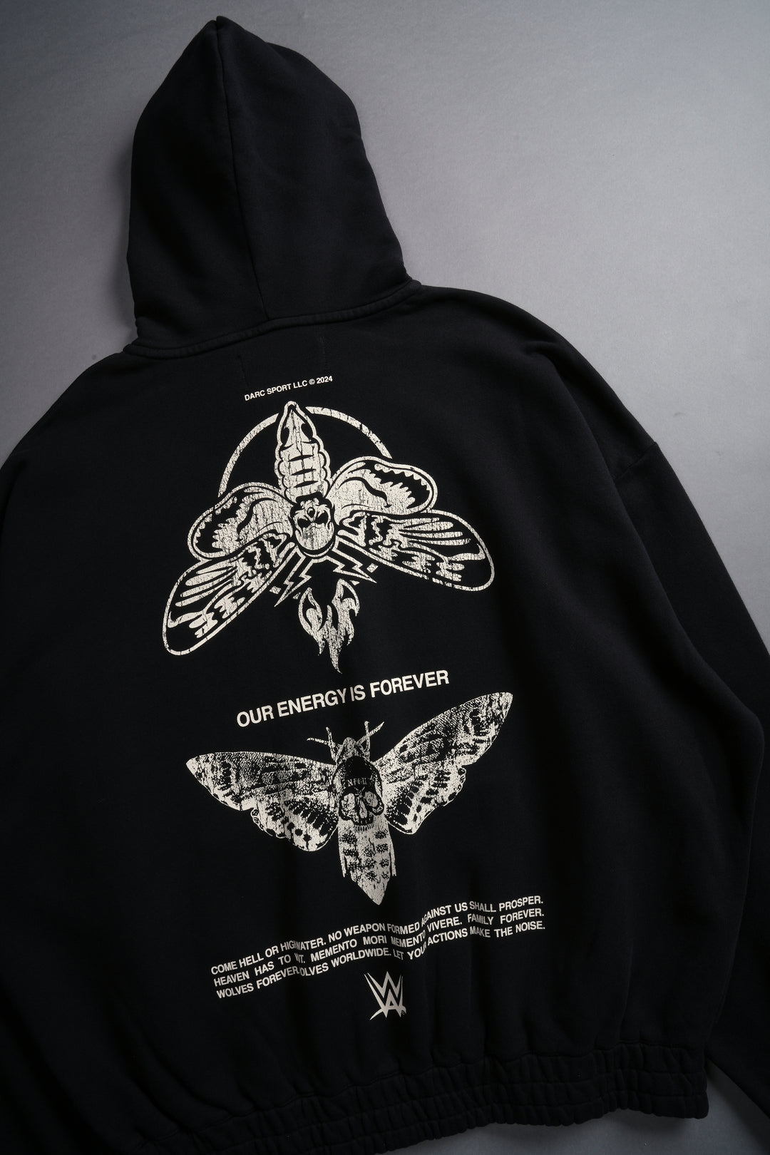 Moth Forever "Chambers" Zip Hoodie in Black