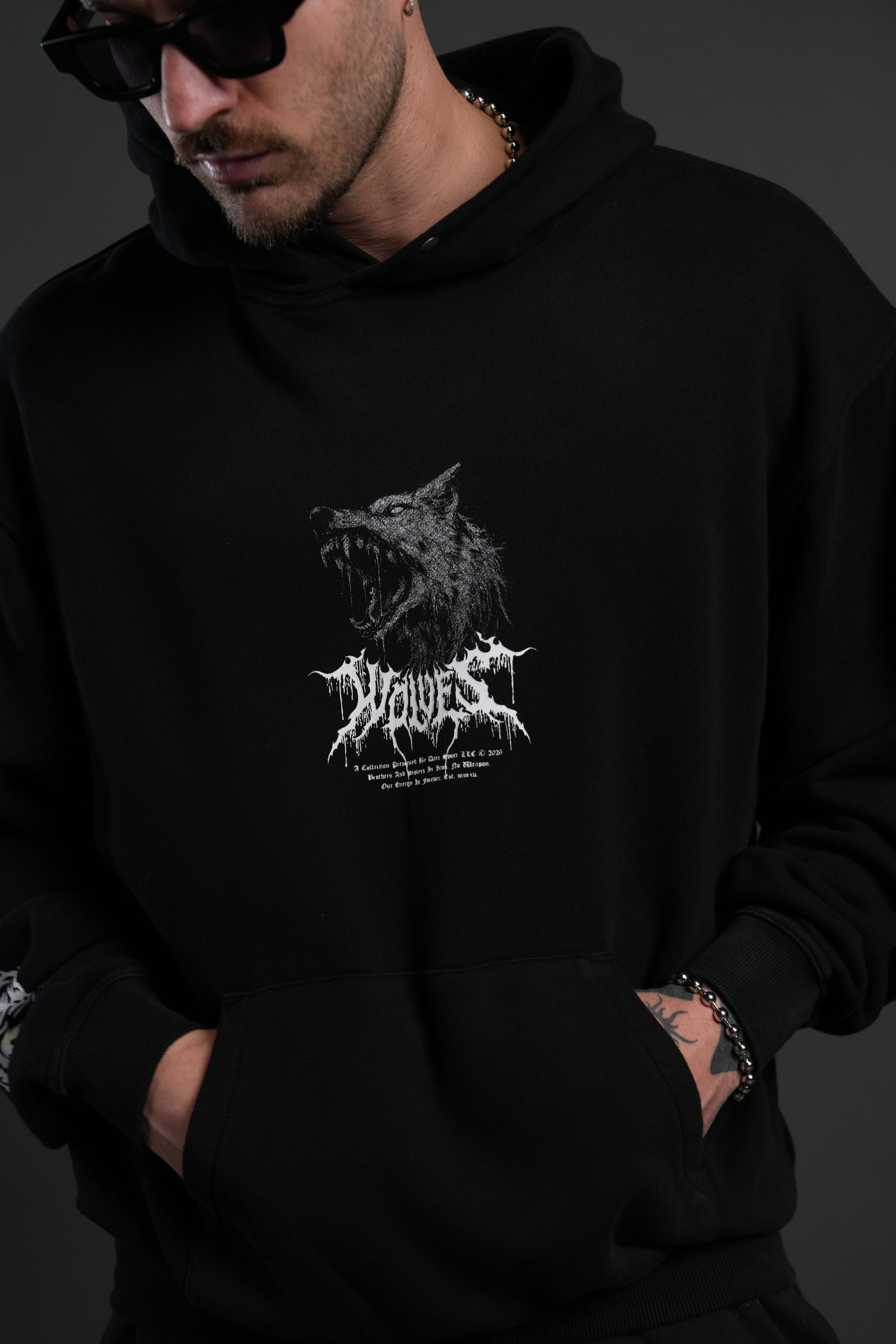 Fenrir Storm "Pierce" Hoodie in Black Drift Wash