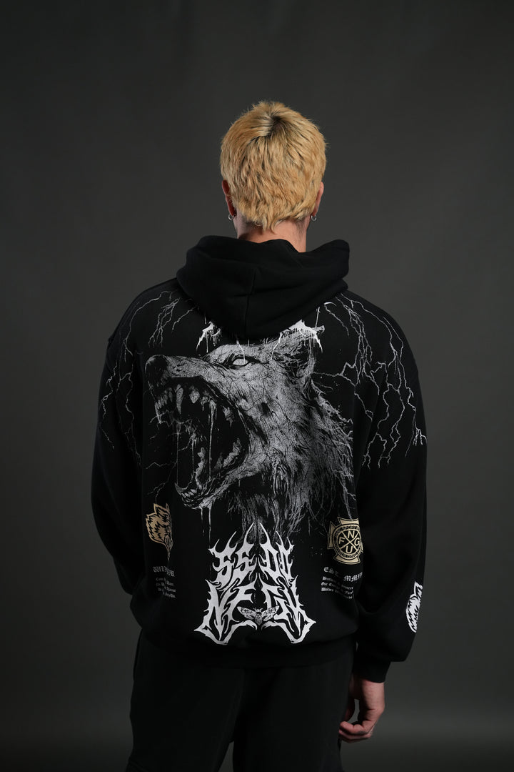 Fenrir Storm "Pierce" Hoodie in Black Drift Wash