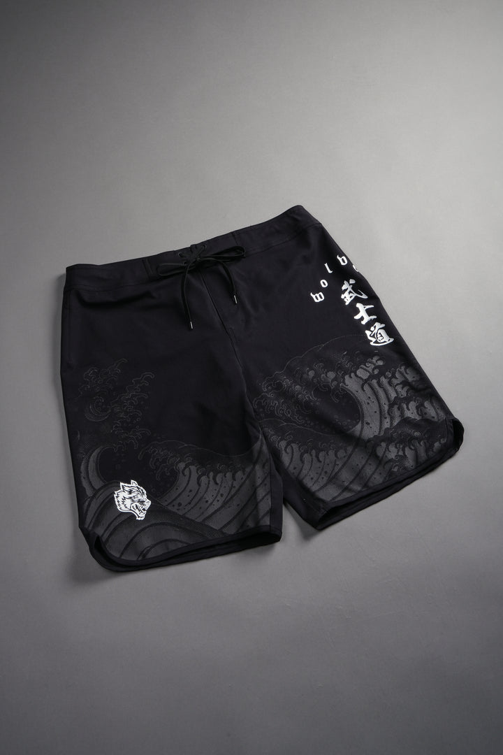 Great Wave  Bruceys Board Shorts in Black