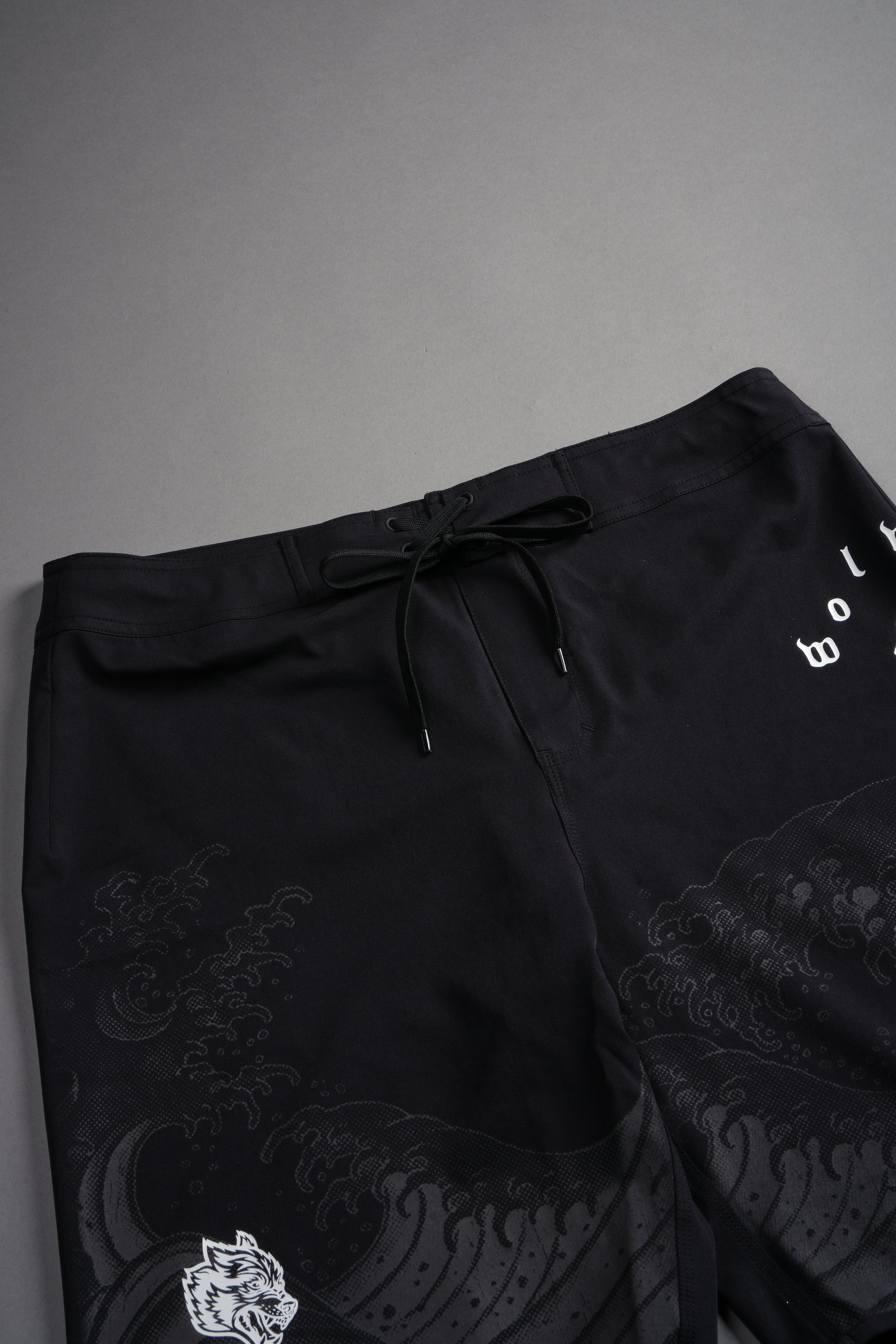 Great Wave  Bruceys Board Shorts in Black