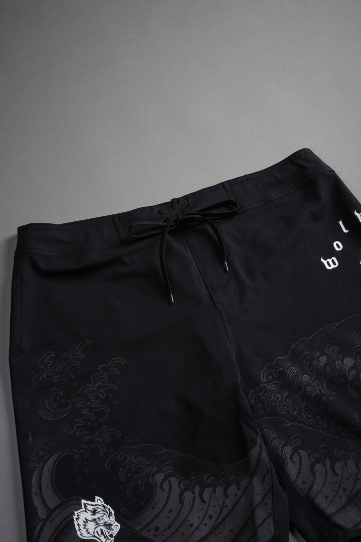 Great Wave  Bruceys Board Shorts in Black