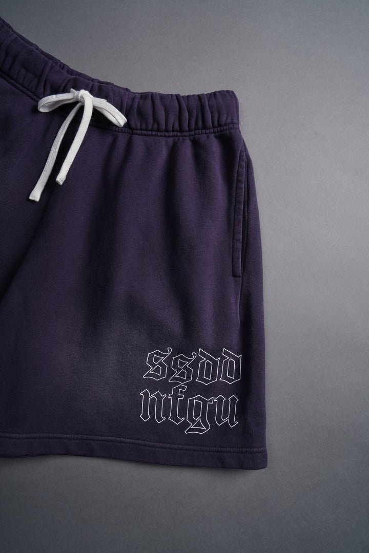 For Us Oversized Post Lounge Sweat Shorts in Phantom Purple Sun Fade