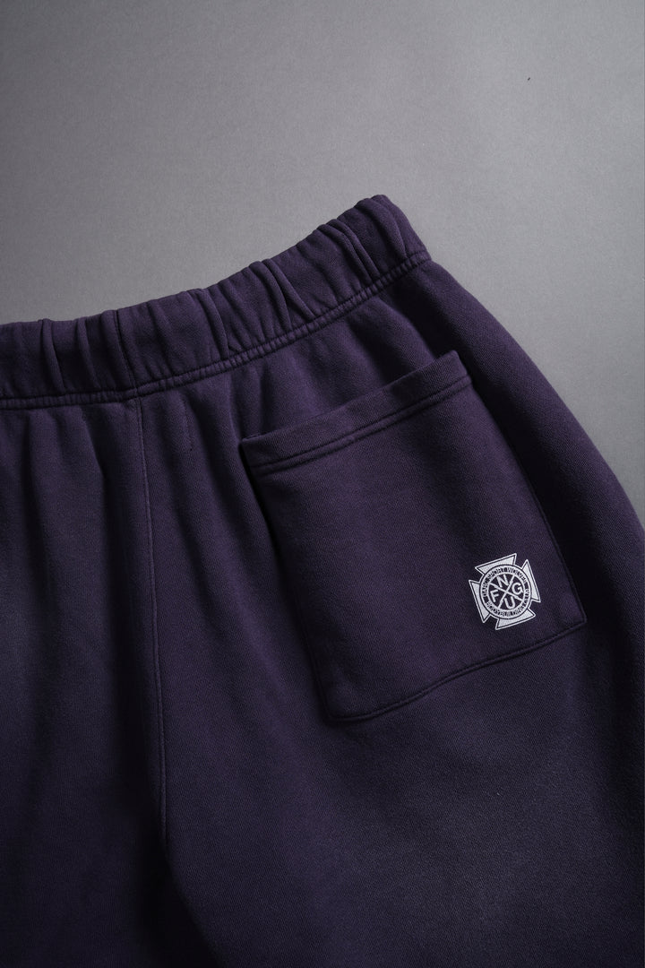 For Us Oversized Post Lounge Sweat Shorts in Phantom Purple Sun Fade