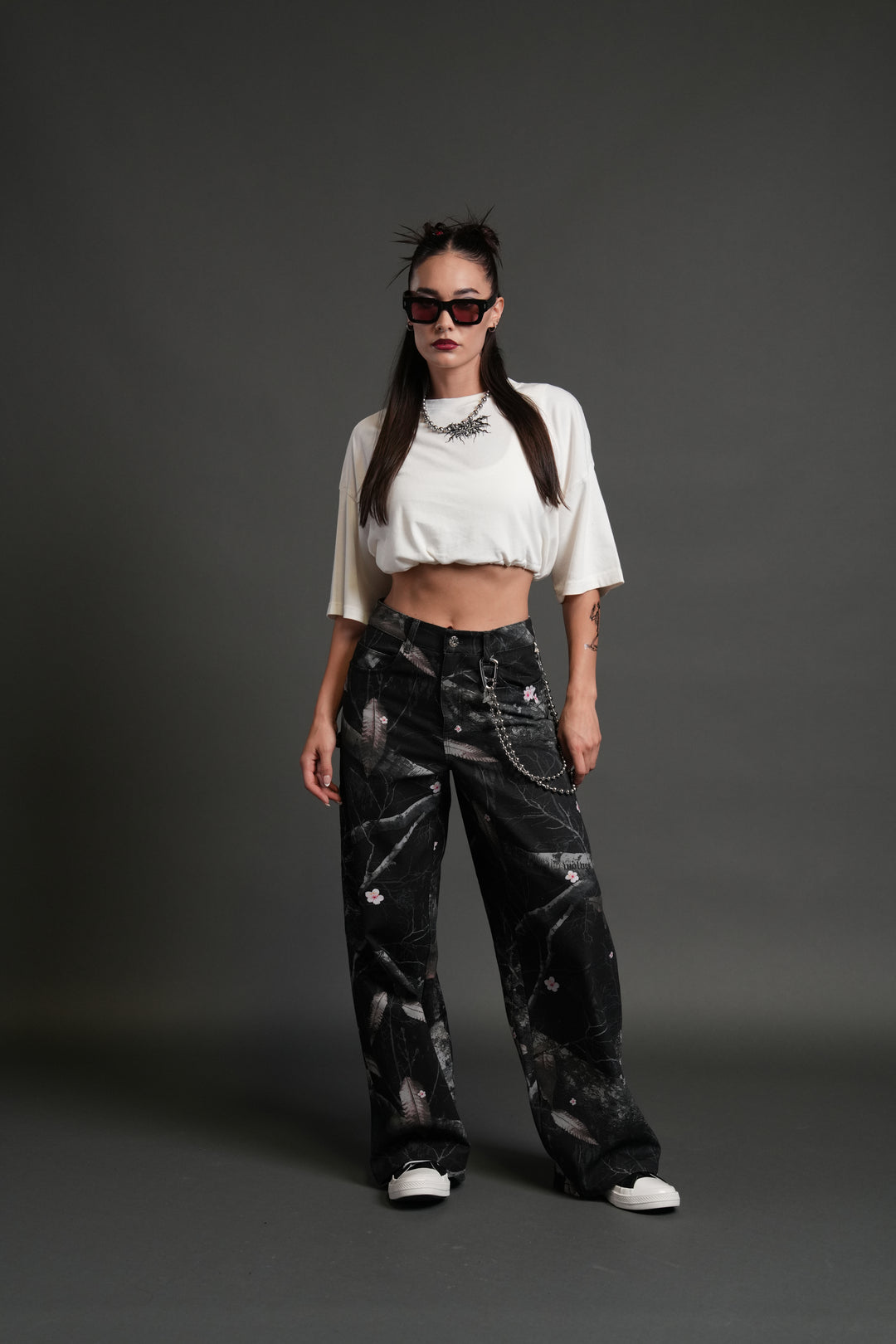Forged From Iron Bungee Cropped Tee in Cream