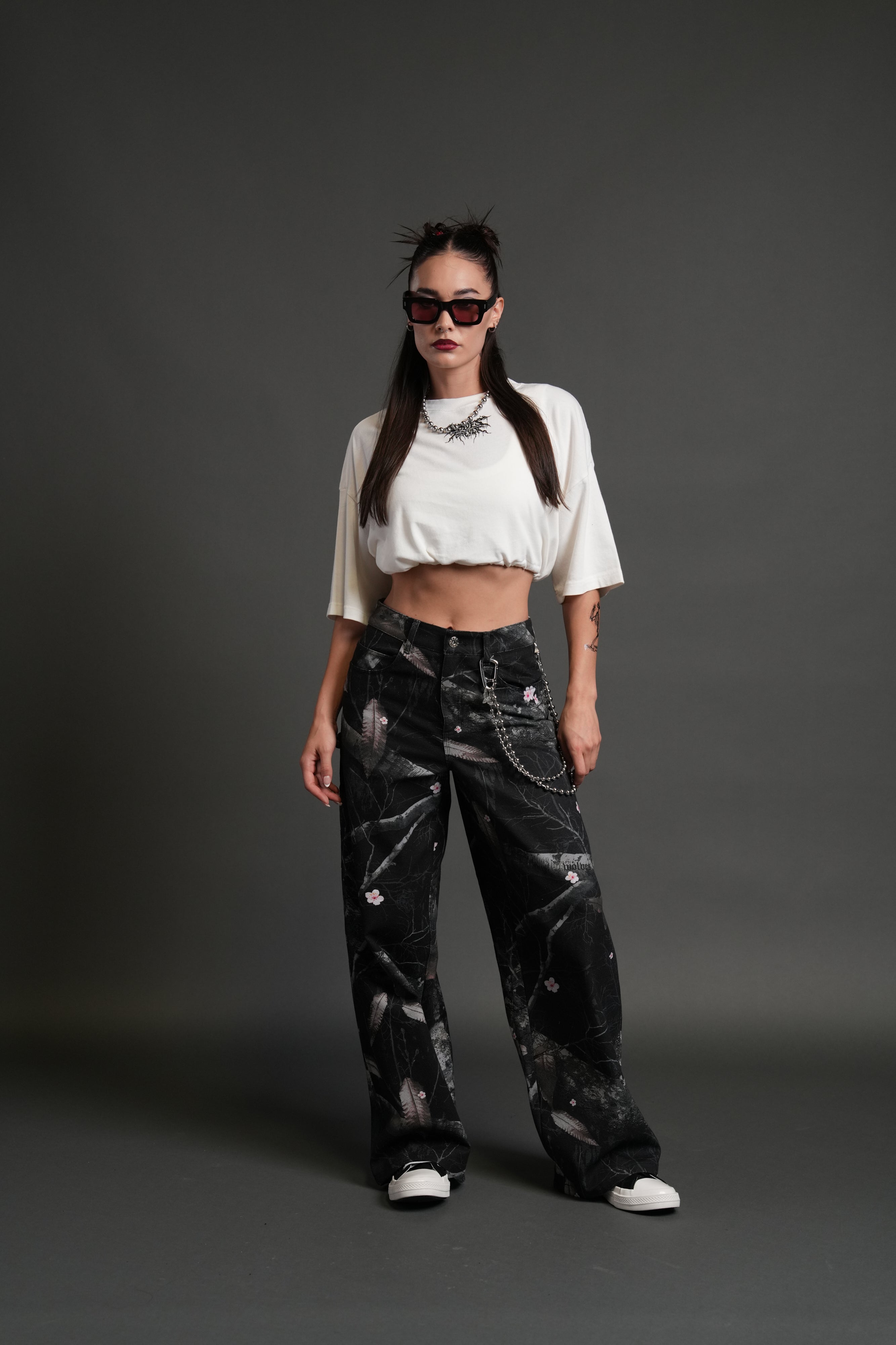 Forged From Iron Bungee Cropped Tee in Cream