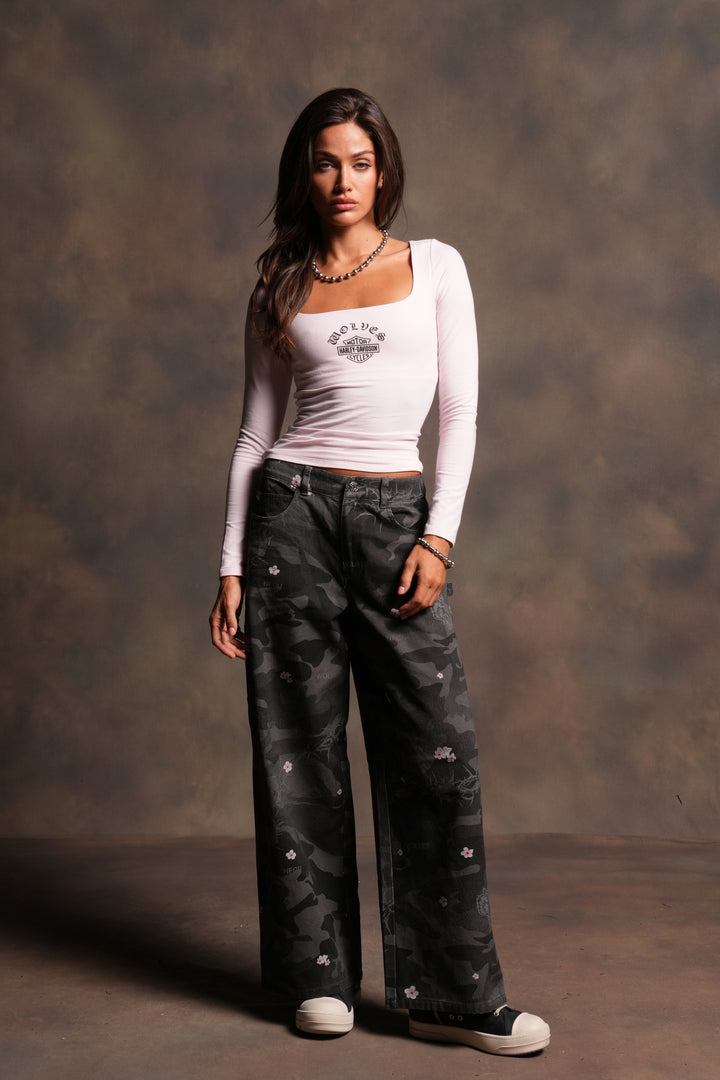 H-D Chopper Solay Eden Squareneck Ls in Blush Pink