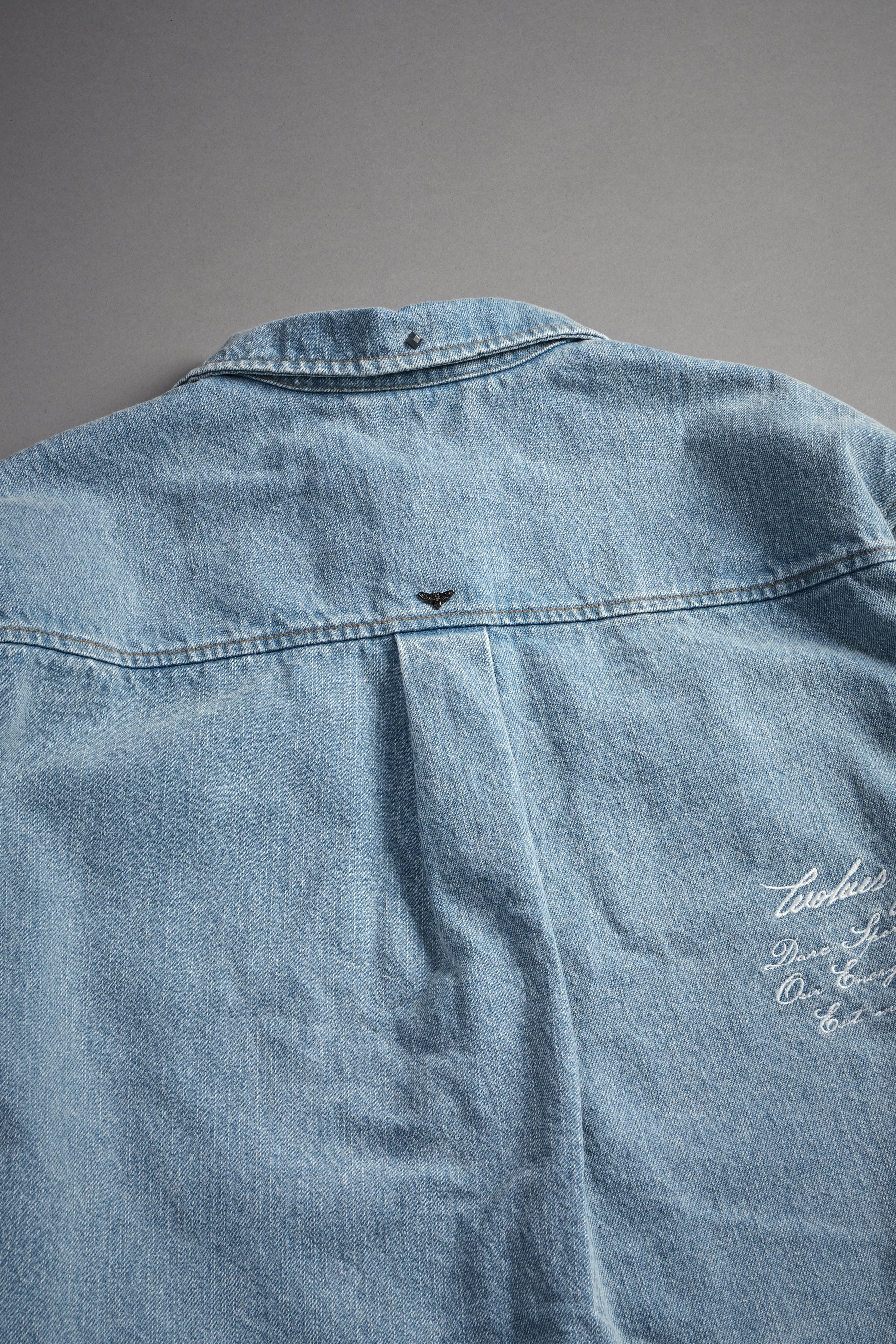 Wlvsfrvr Patch Winslow Denim Shirt Jacket in Light Wash