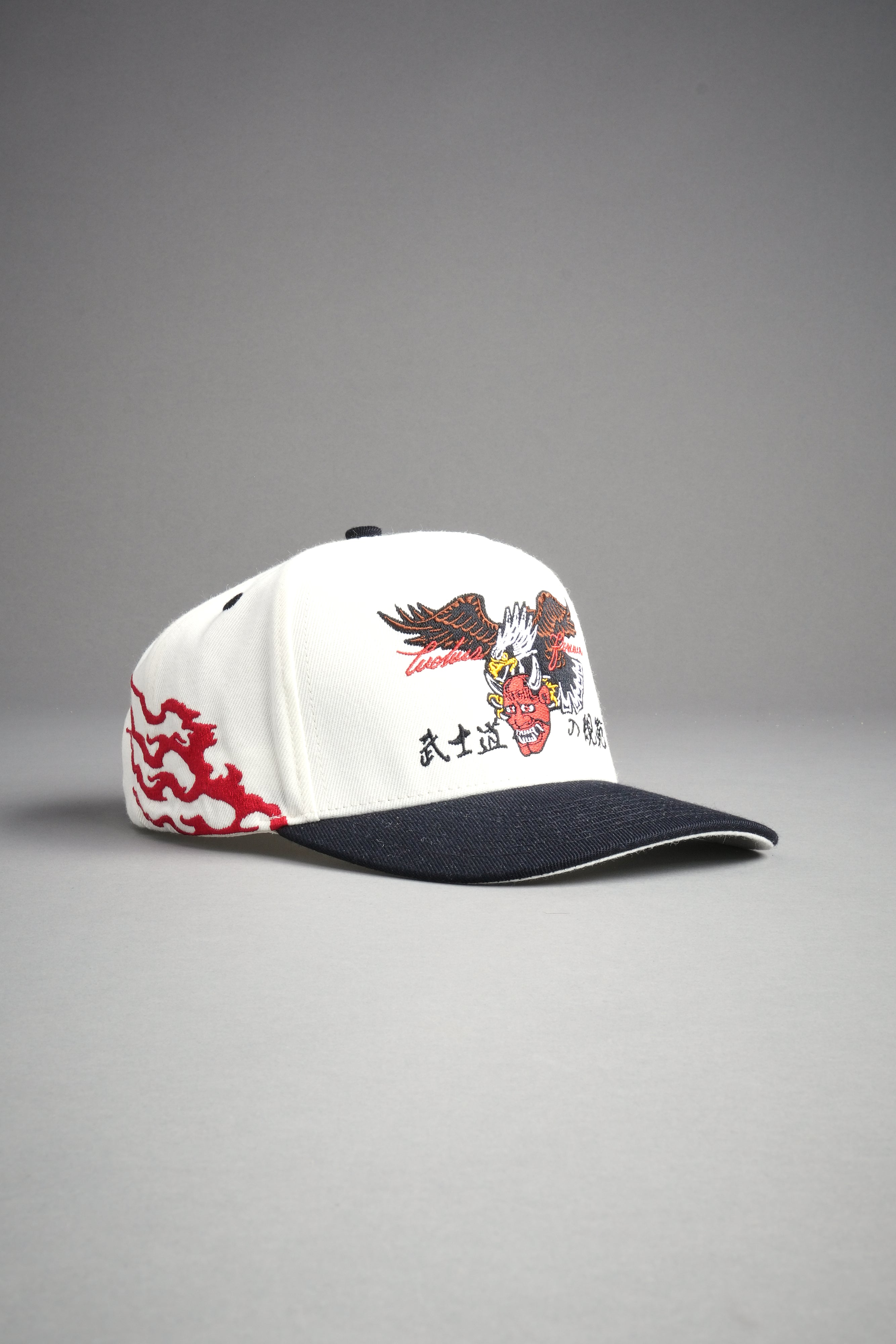 Eagle Oni Mask A Frame Snapback in Cream/Black