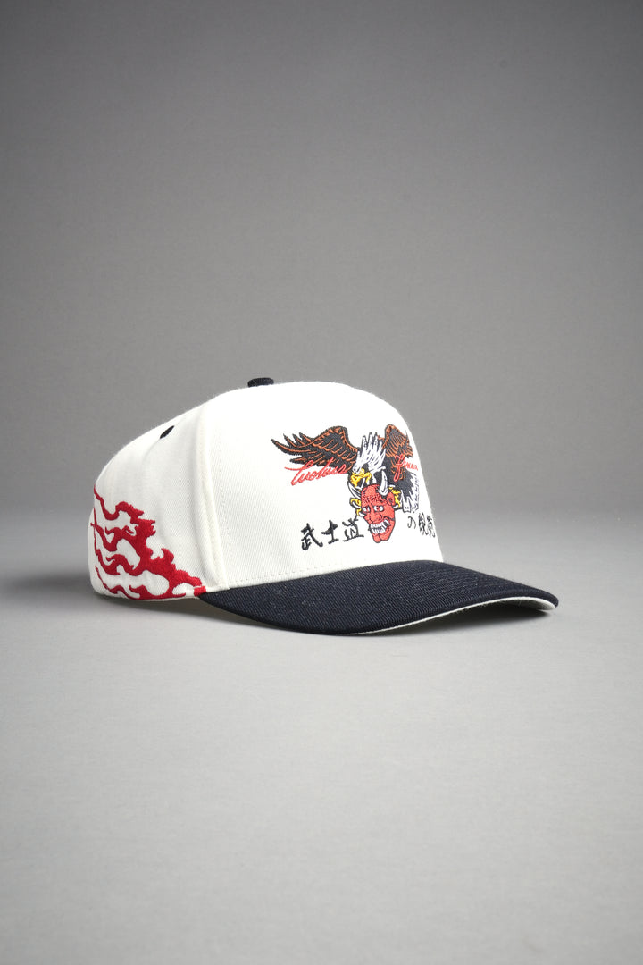 Eagle Oni Mask A Frame Snapback in Cream/Black