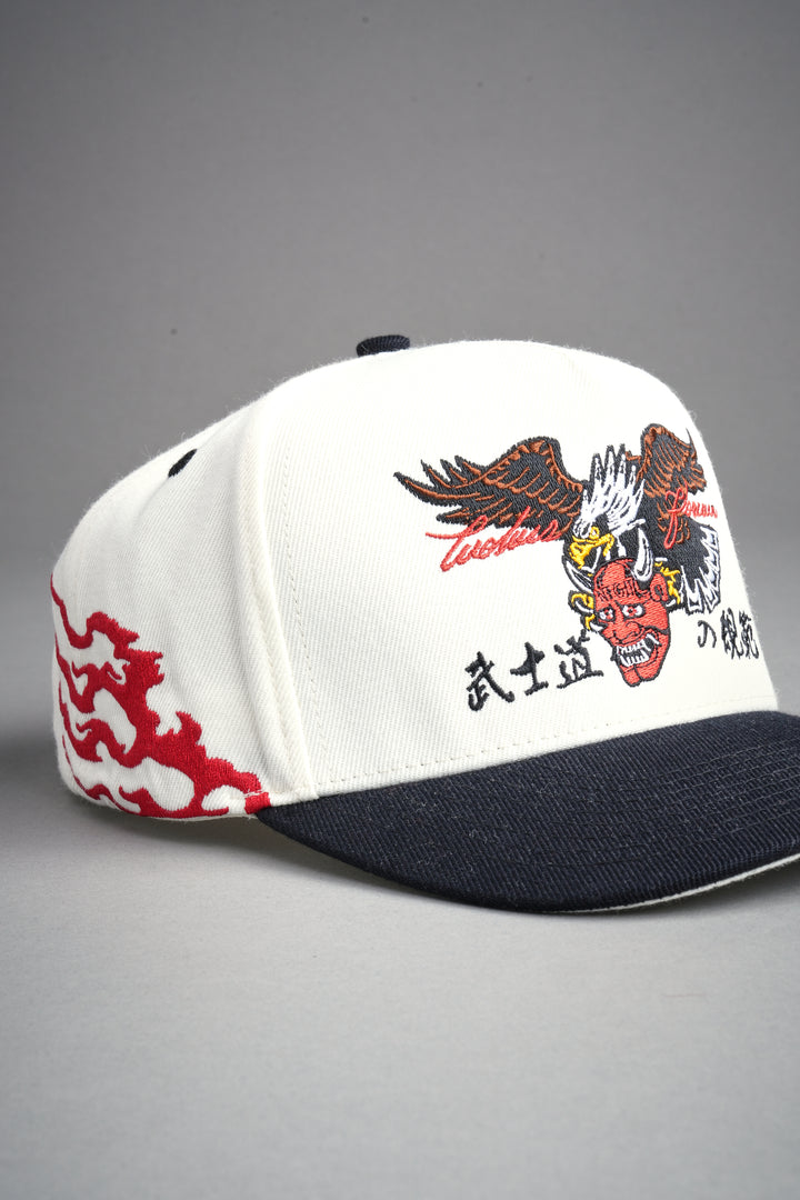 Eagle Oni Mask A Frame Snapback in Cream/Black