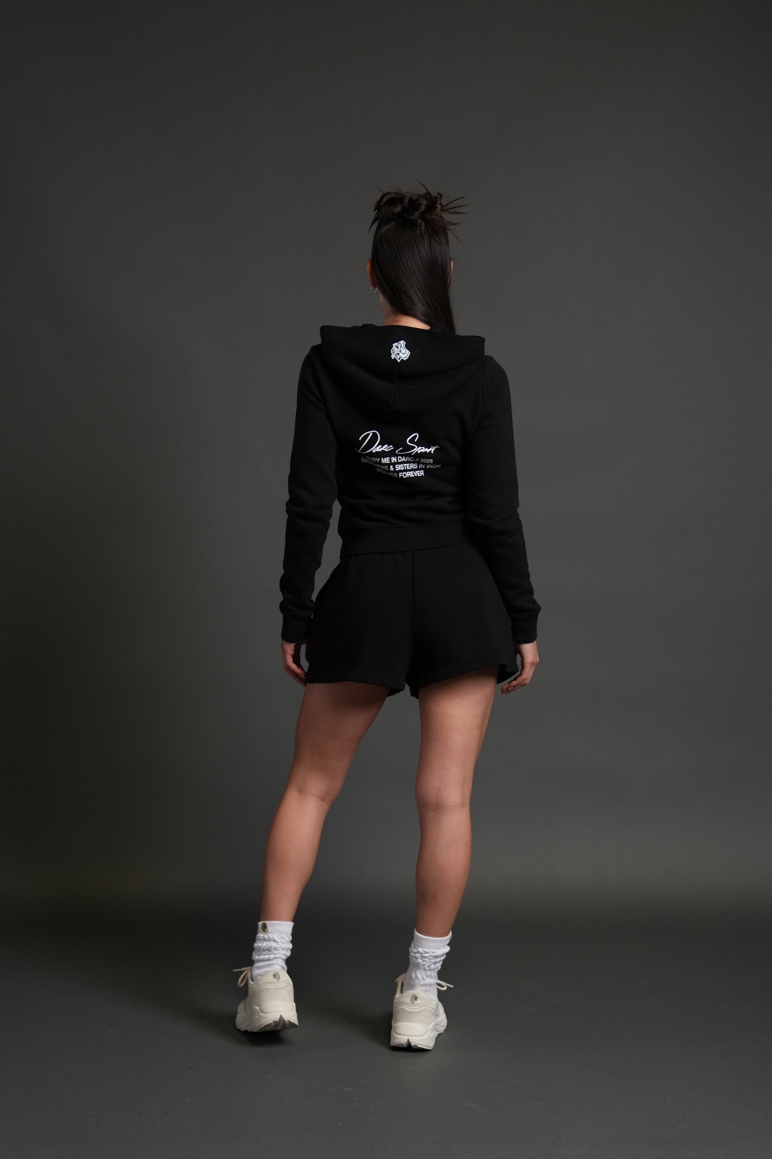 Our Time "Iris" Zip Up She Hoodie in Black