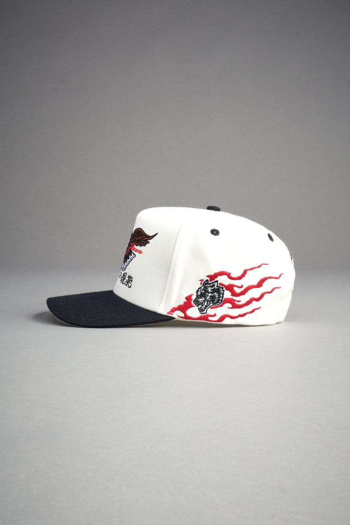 Eagle Oni Mask A Frame Snapback in Cream/Black