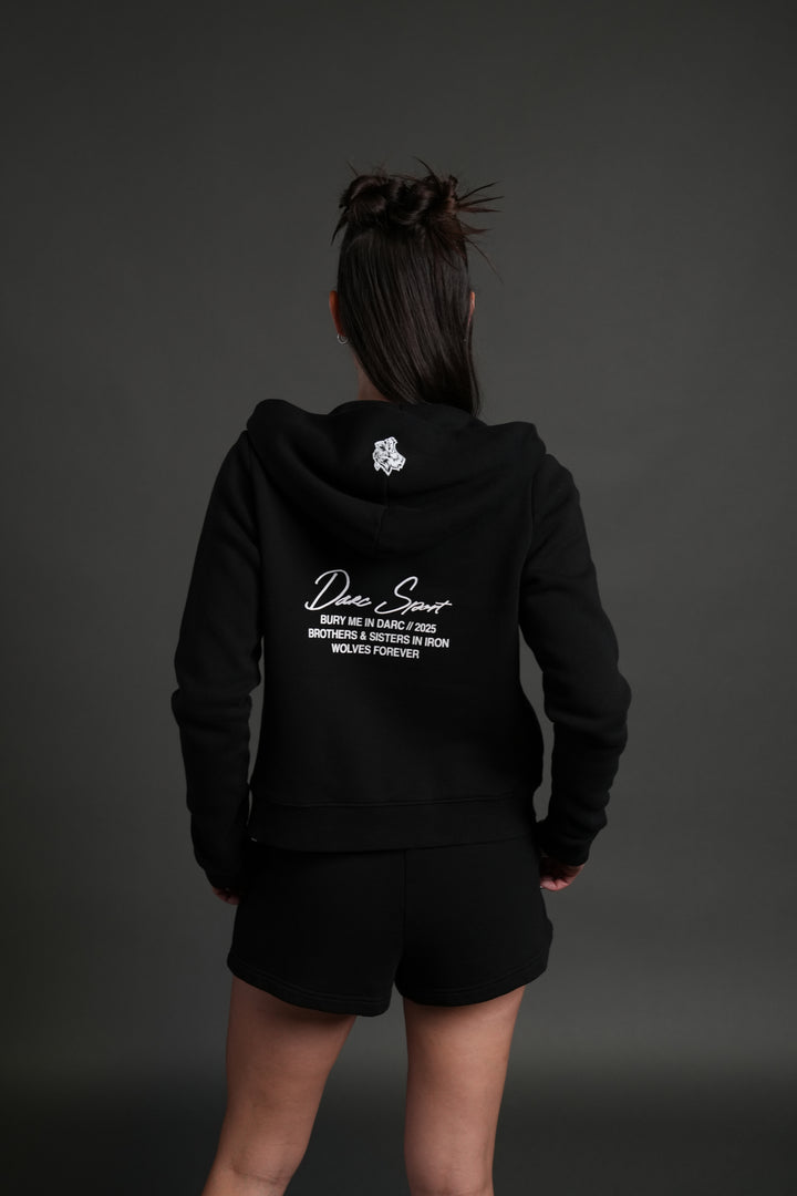Our Time "Iris" Zip Up She Hoodie in Black