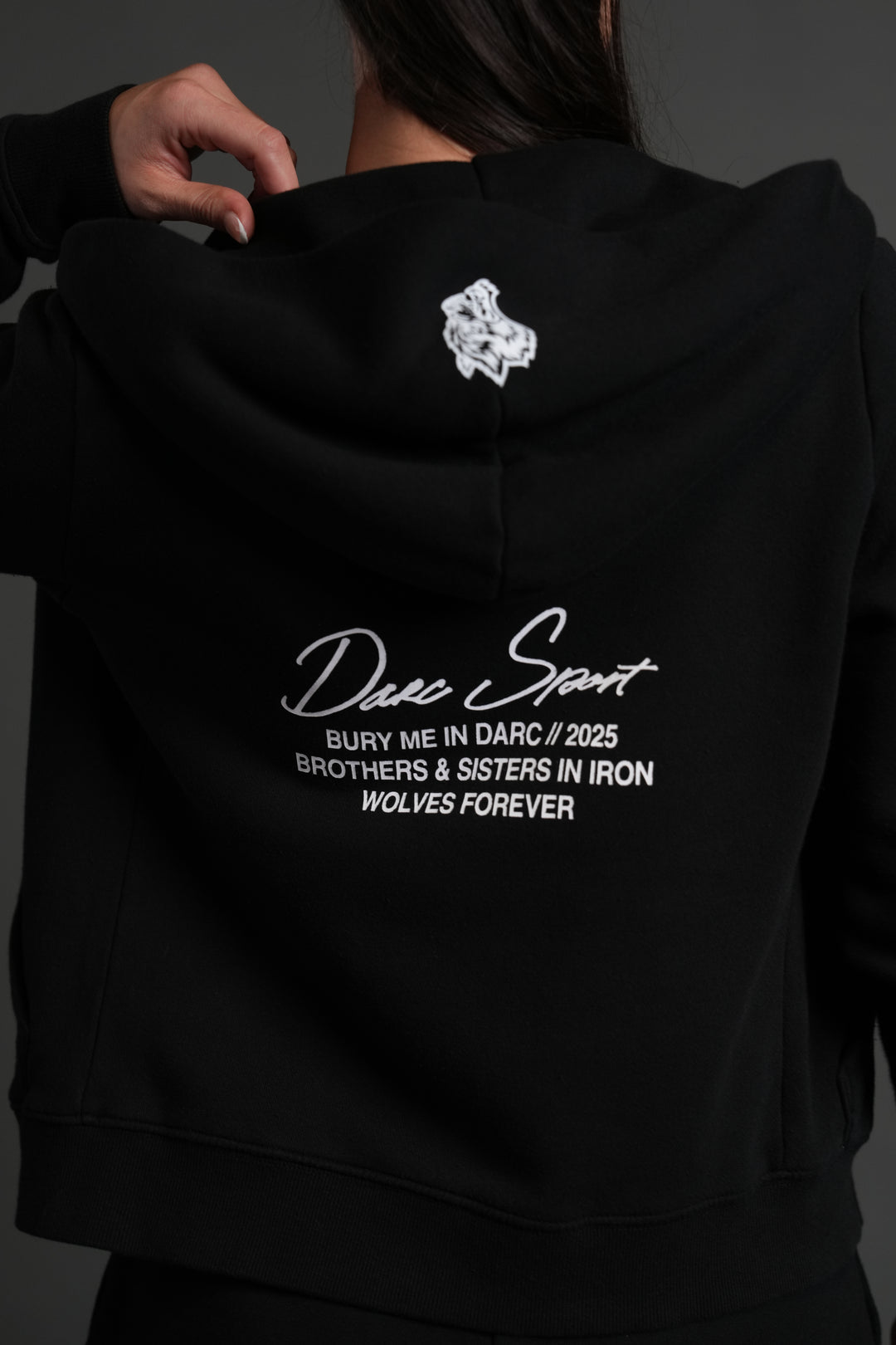 Our Time "Iris" Zip Up She Hoodie in Black