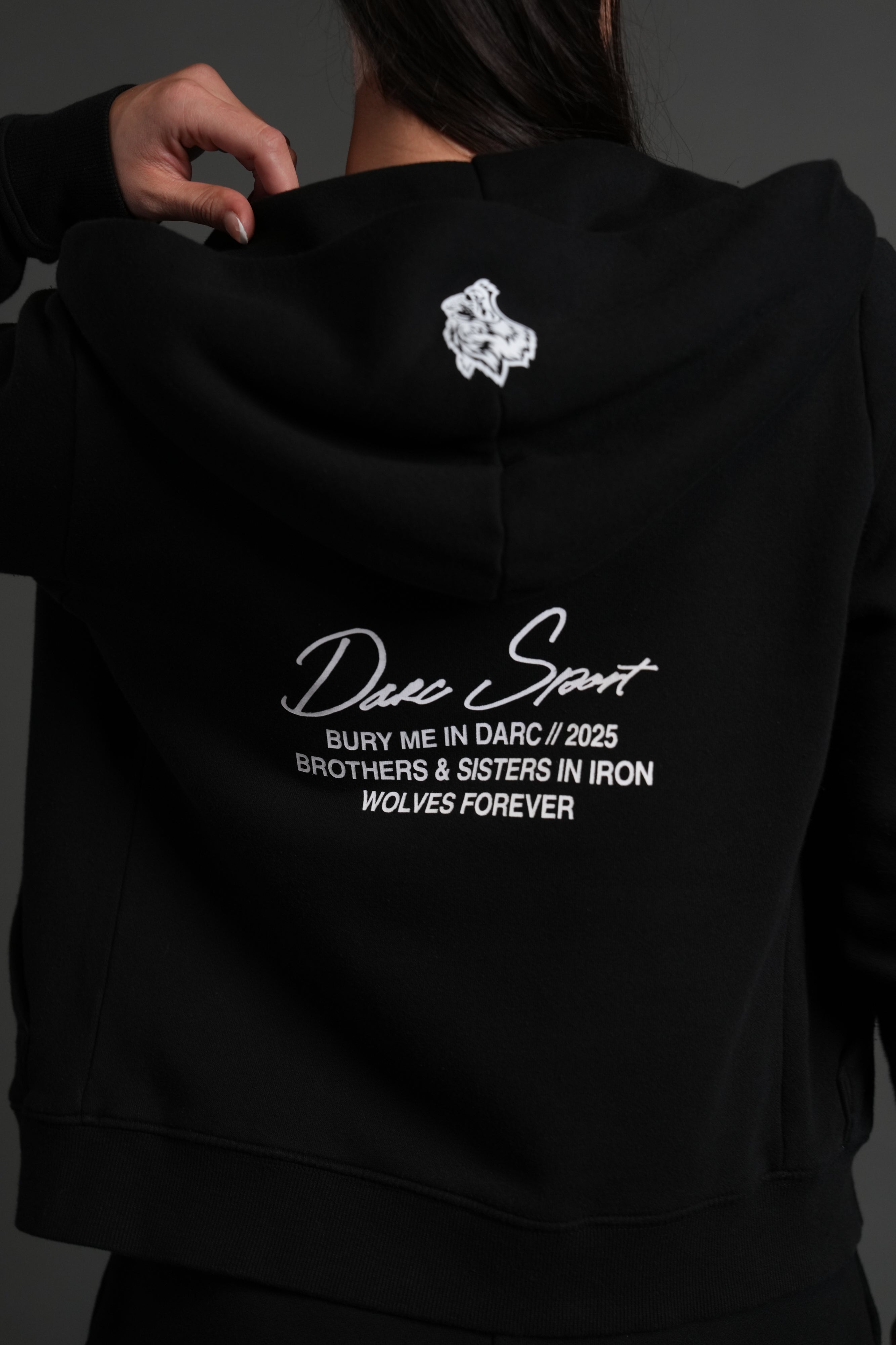 Our Time "Iris" Zip Up She Hoodie in Black