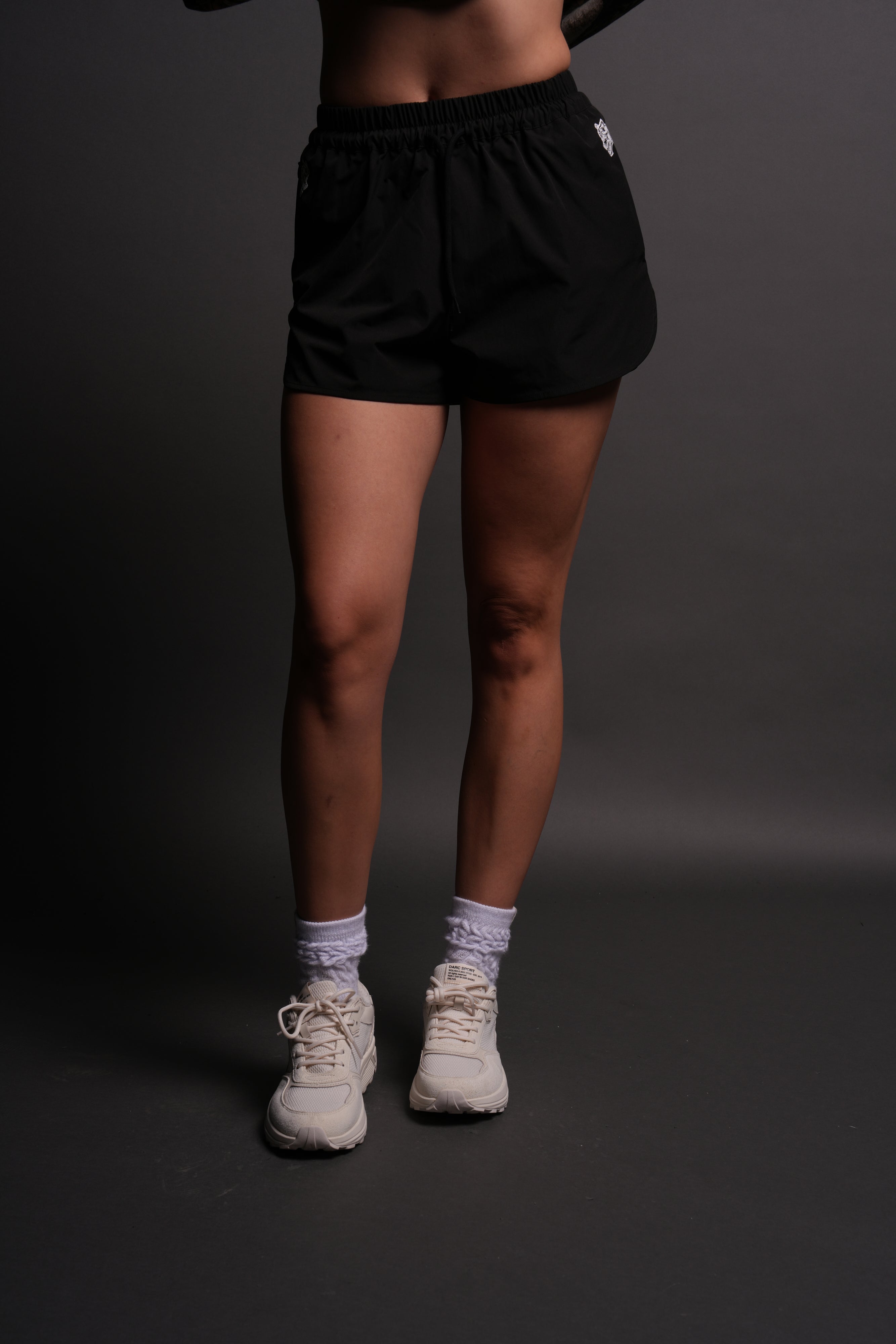 Dual Wolf Nadia Track Shorts in Black