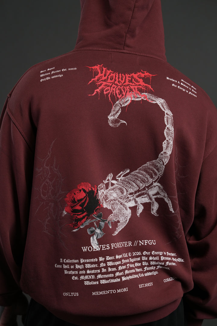 Scorpion Thorns "Pierce" Hoodie in Oxblood