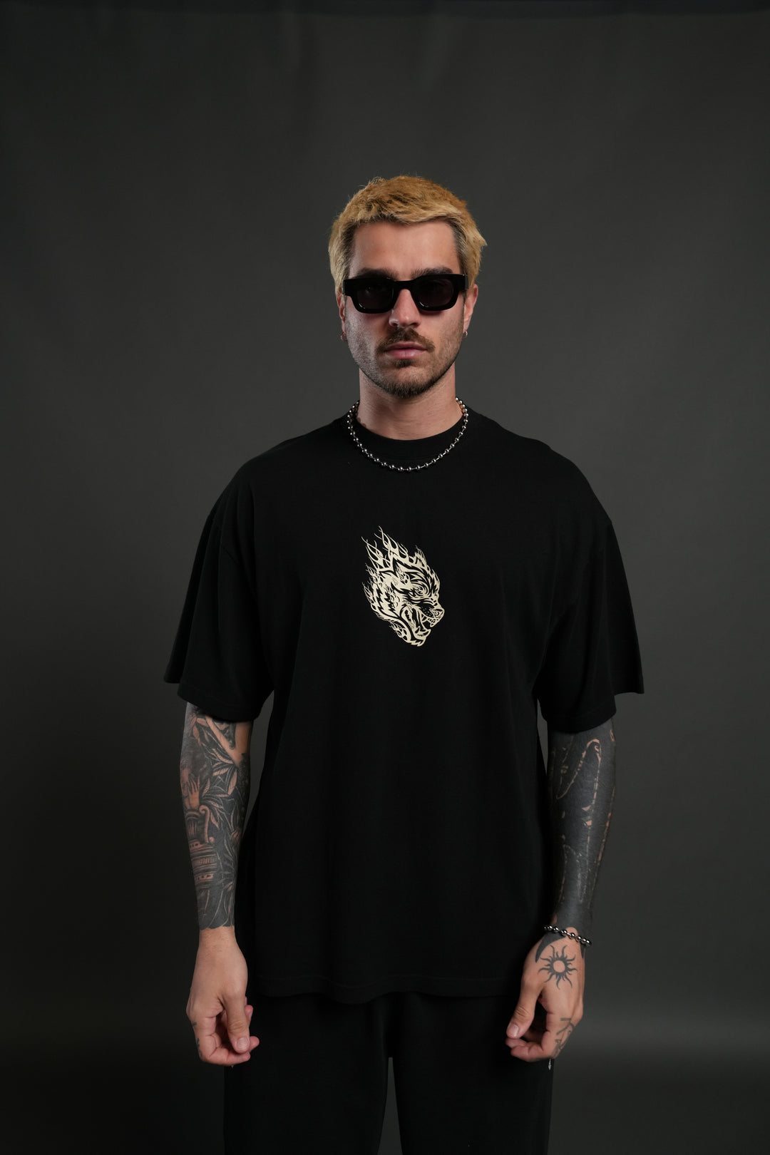 Wolves Inferno "Premium" Oversized Tee in Black