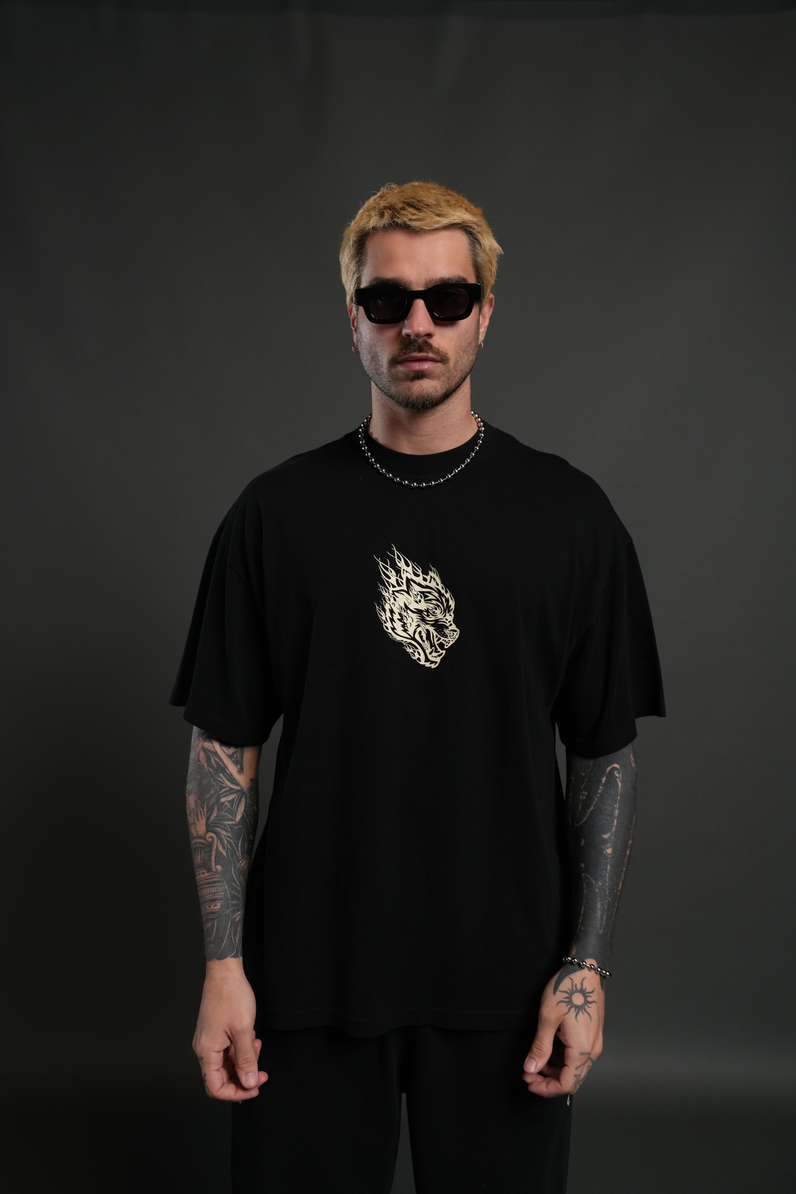 Wolves Inferno "Premium" Oversized Tee in Black