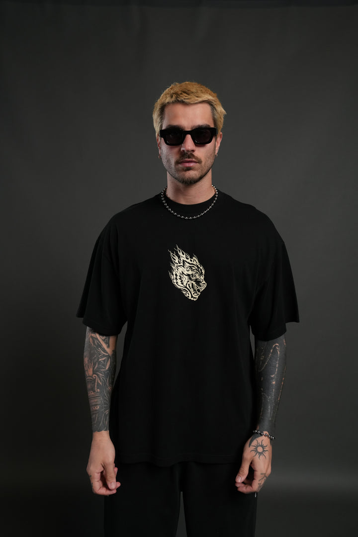 Wolves Inferno "Premium" Oversized Tee in Black