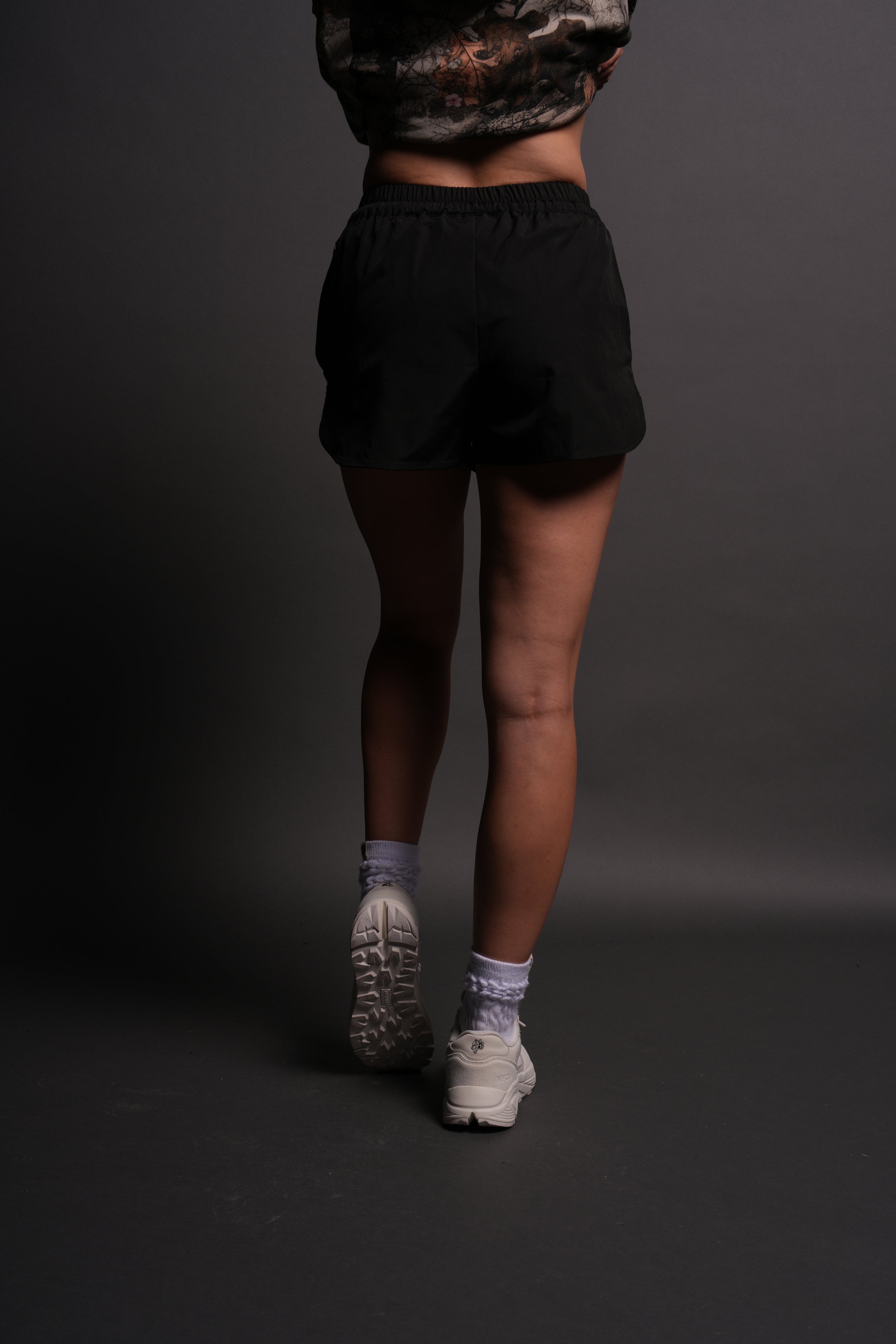 Dual Wolf Nadia Track Shorts in Black