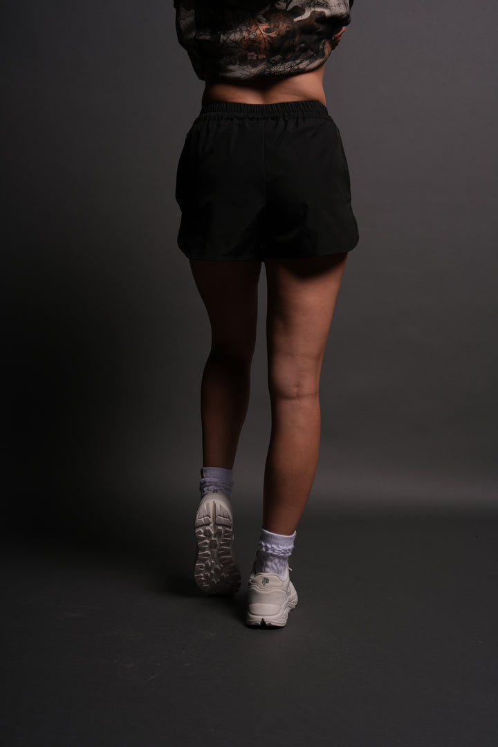 Dual Wolf Nadia Track Shorts in Black