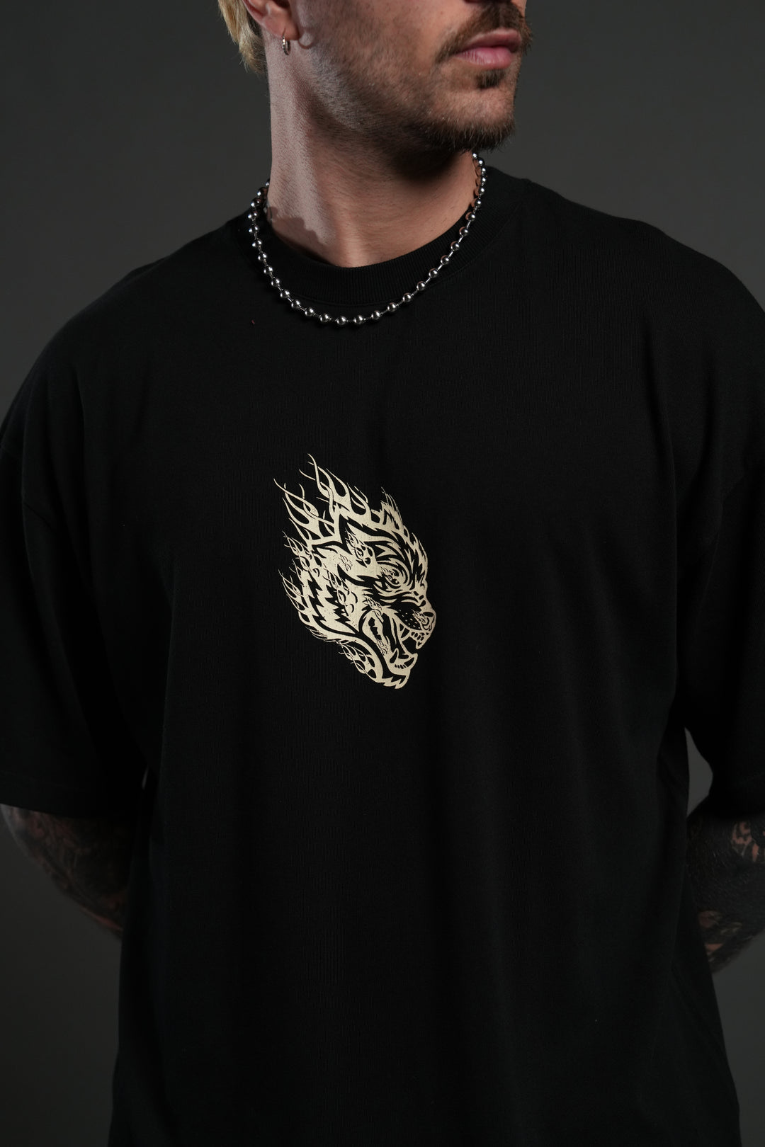 Wolves Inferno "Premium" Oversized Tee in Black