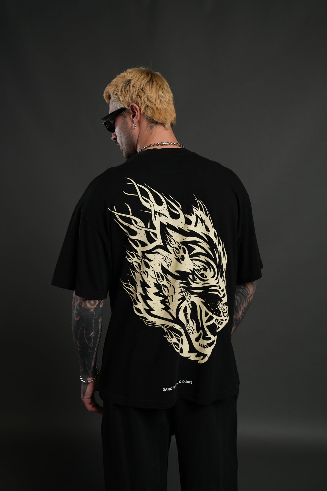 Wolves Inferno "Premium" Oversized Tee in Black