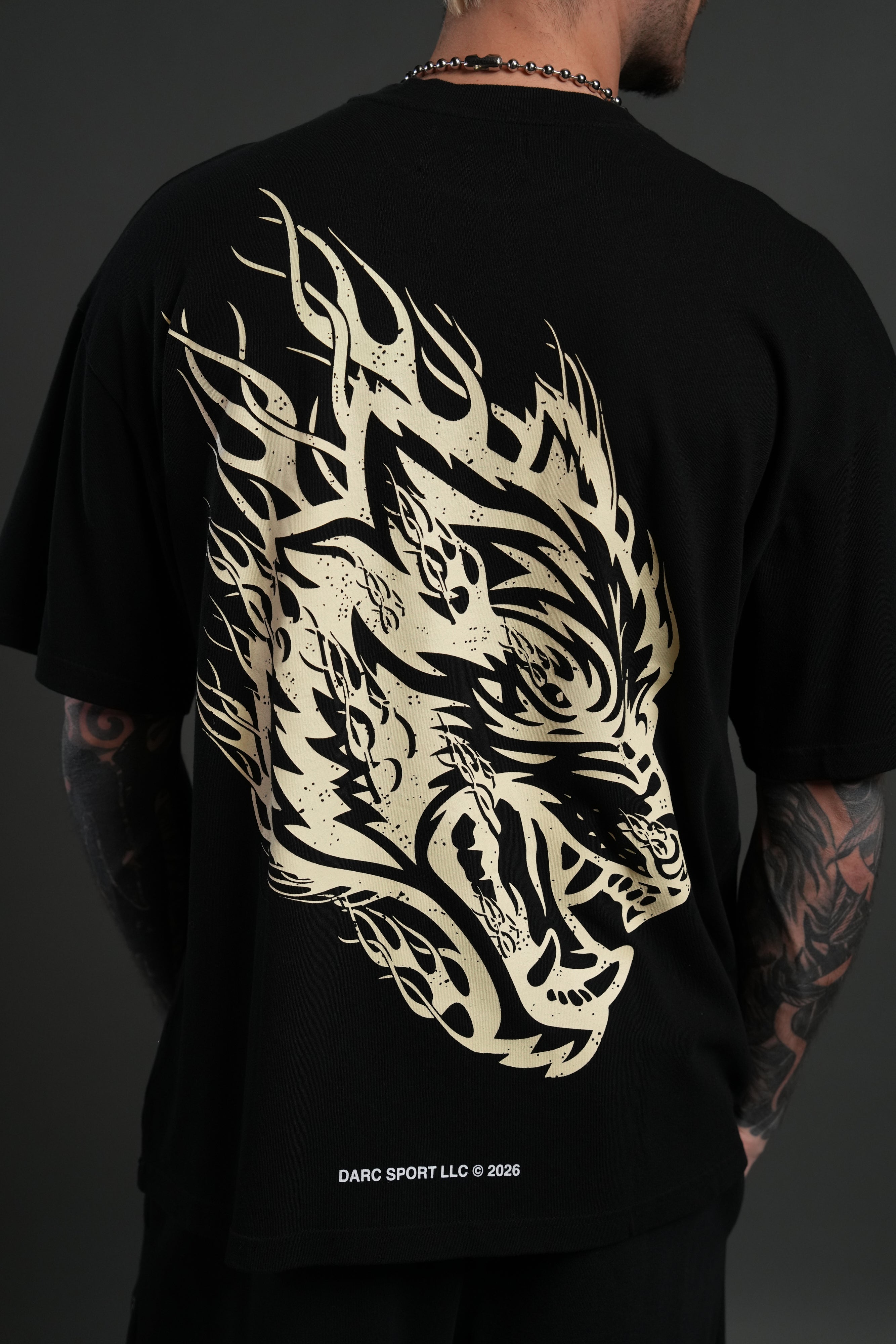 Wolves Inferno "Premium" Oversized Tee in Black