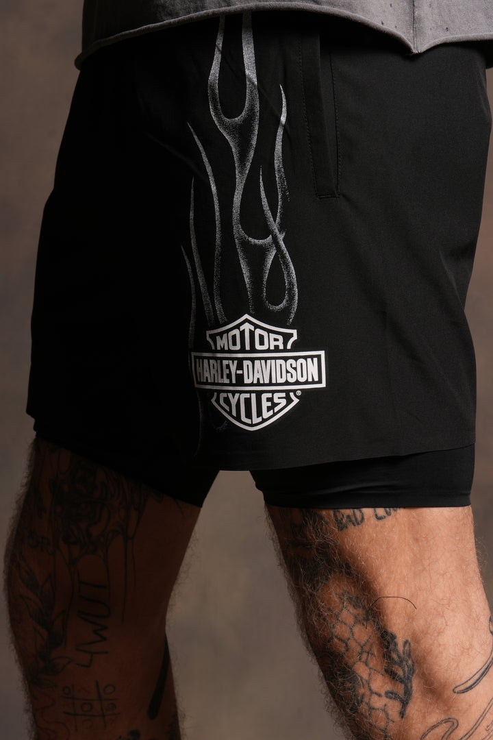 Darc Blossom Compression Shorts in Black