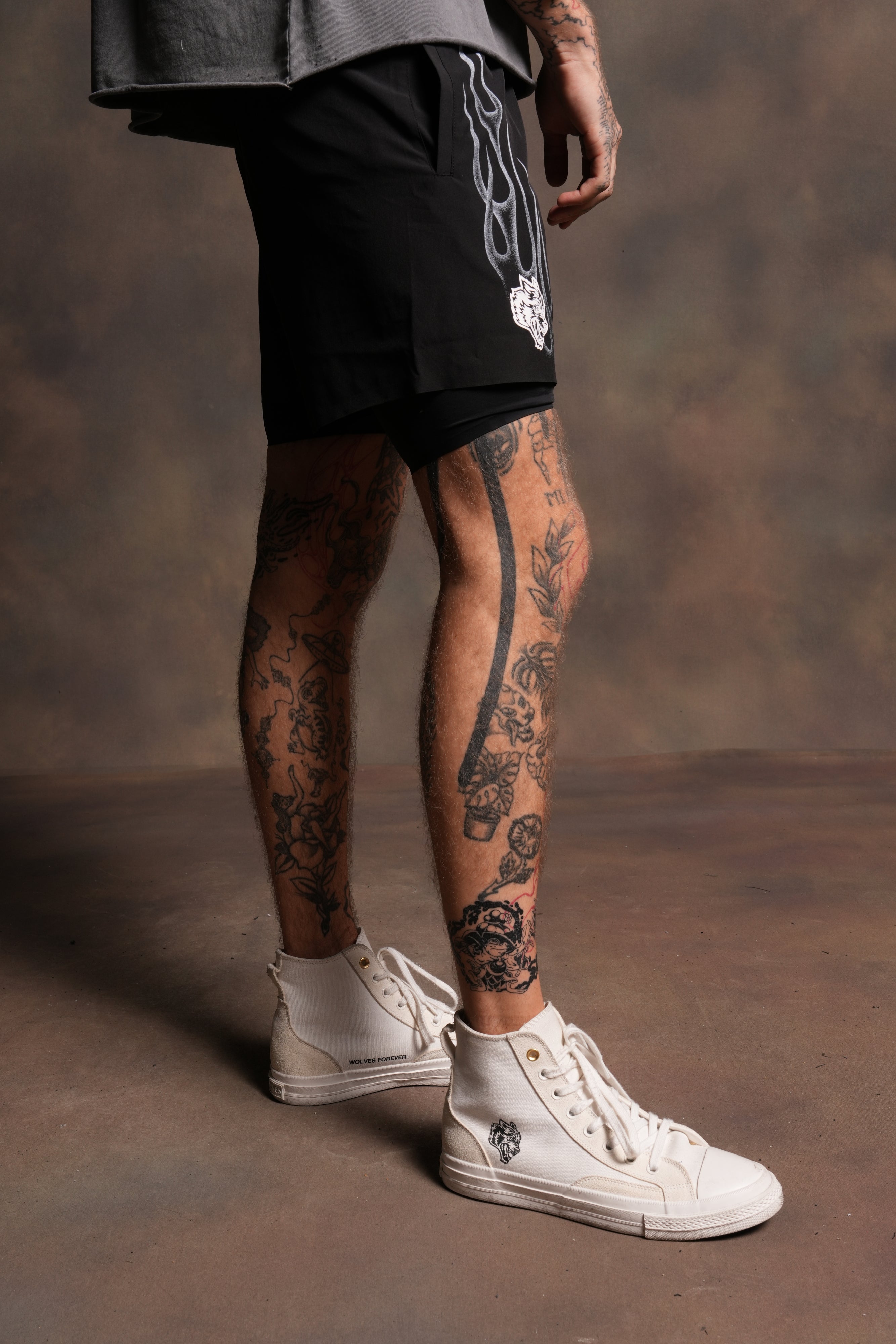 Darc Blossom Compression Shorts in Black