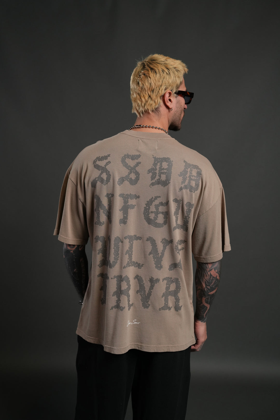 Stone Code "Premium" Oversized Tee in Taupe
