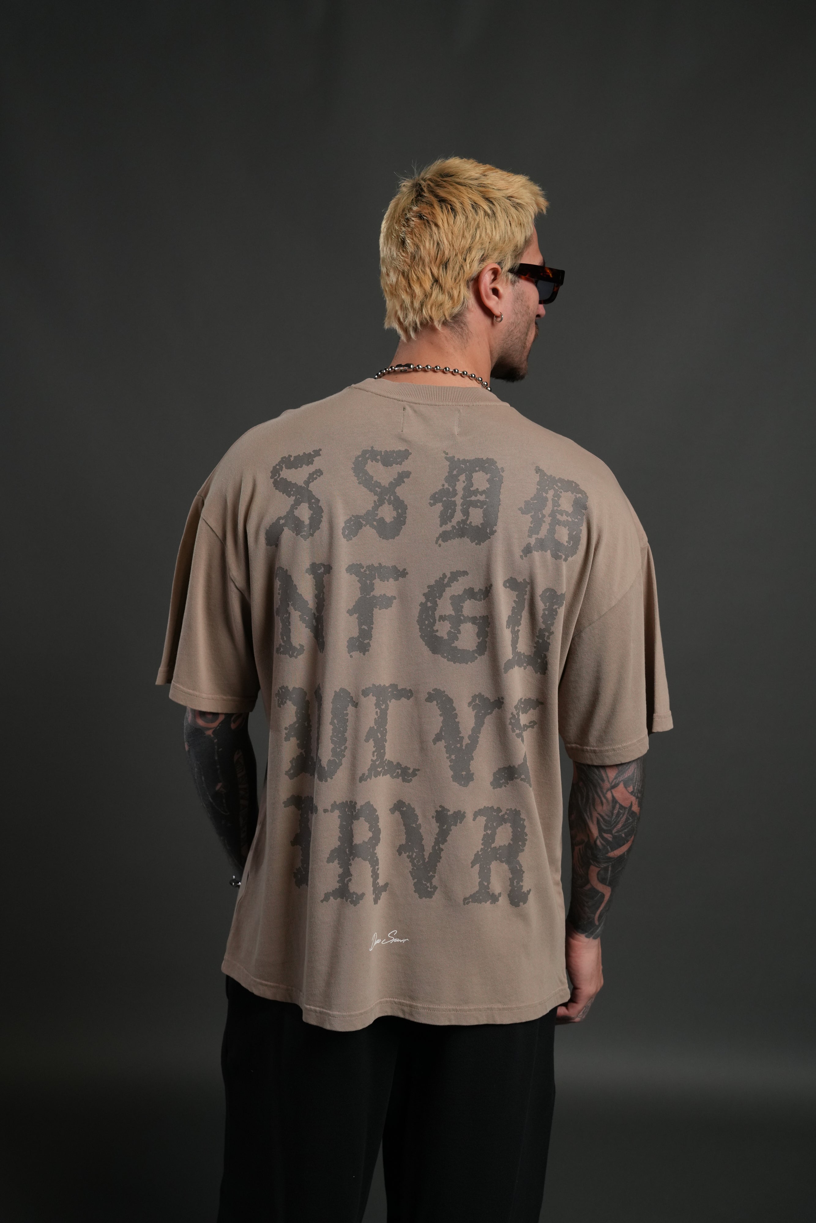 Stone Code "Premium" Oversized Tee in Taupe