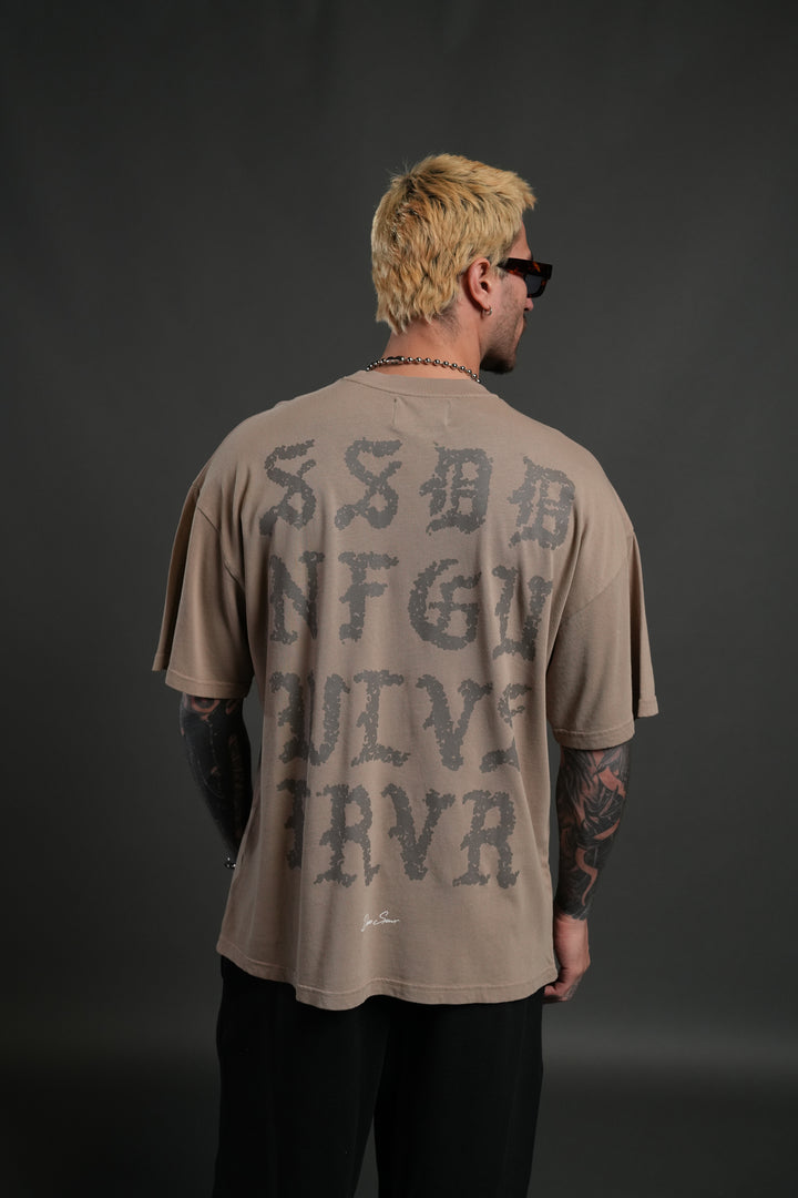 Stone Code "Premium" Oversized Tee in Taupe