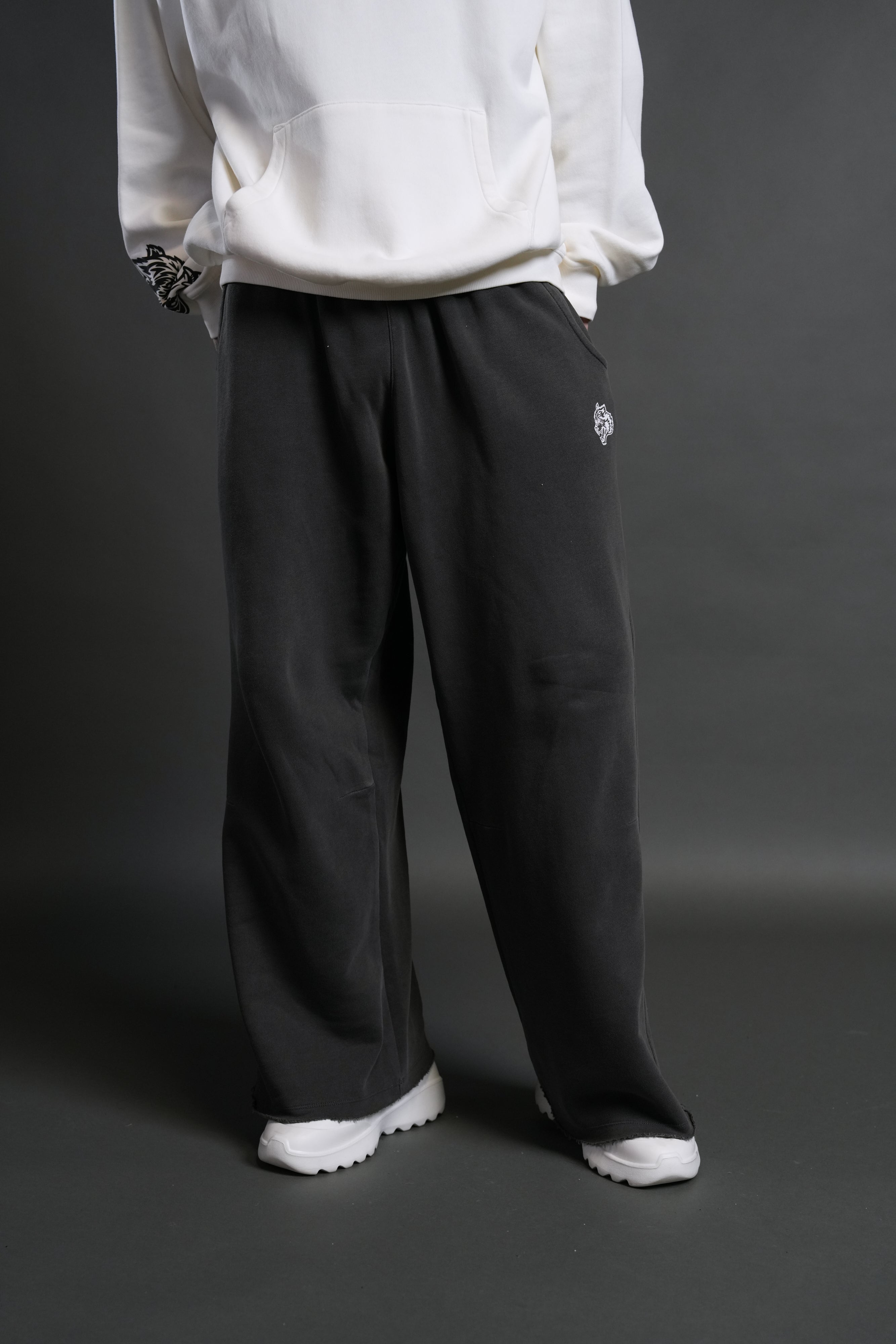 Box Patch Dual Moaty Sweat Pants in Wolf Gray