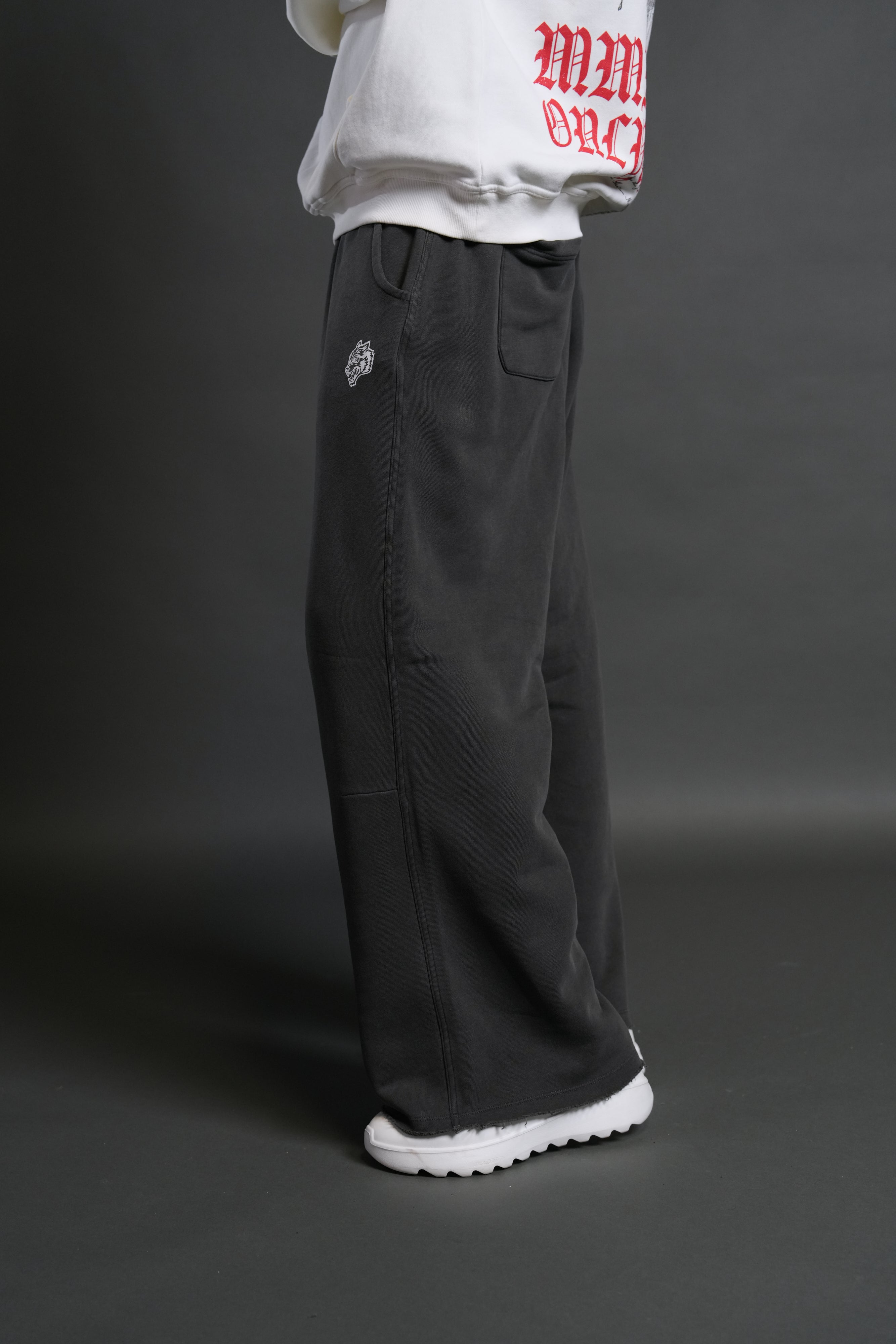 Box Patch Dual Moaty Sweat Pants in Wolf Gray