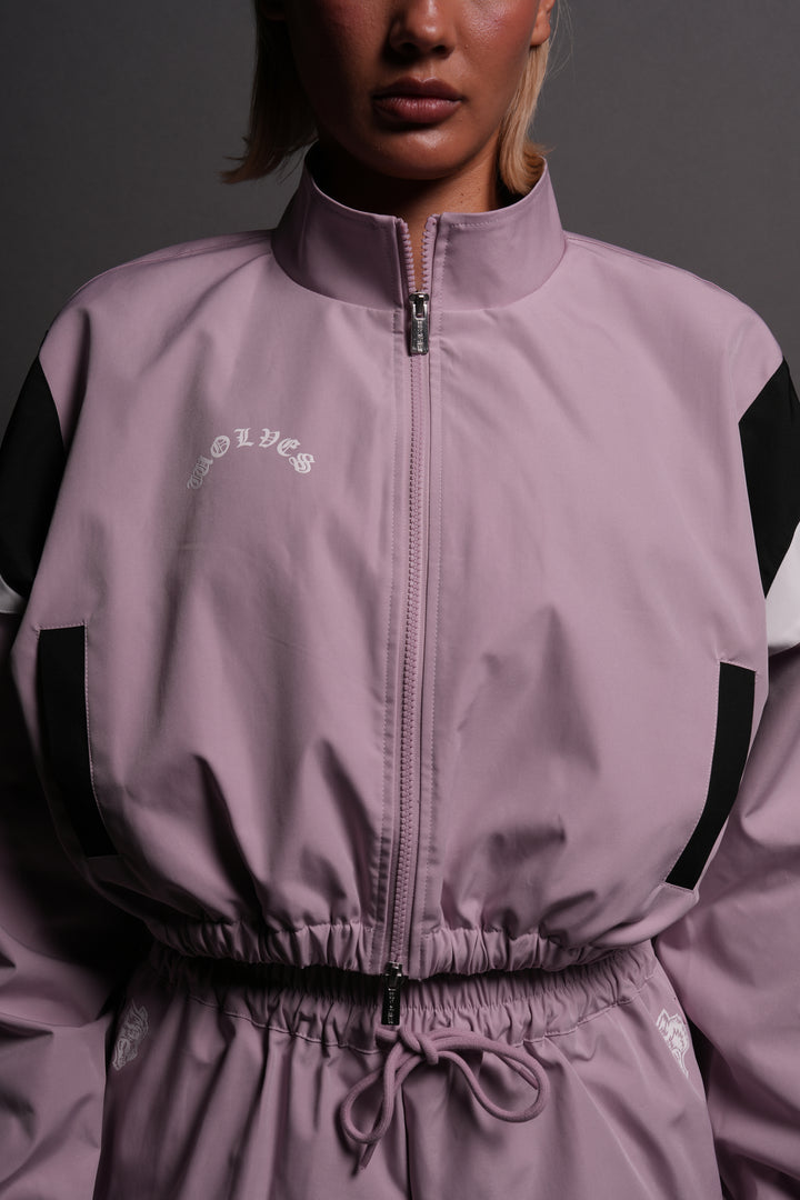 Death Becomes Her Nadia Track Jacket in Purple Smoke/Black/White