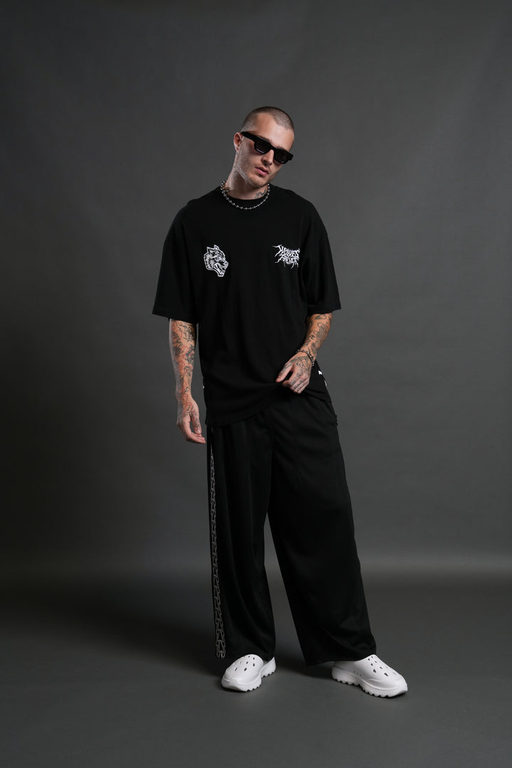 Beru "Side By Side" Series Premium Oversized Tee in Black