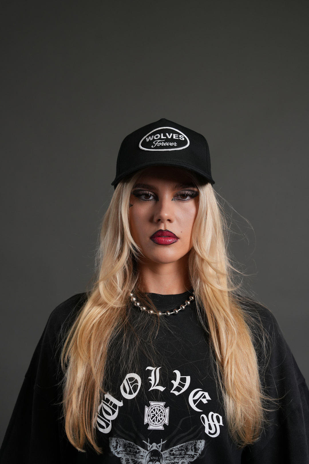Our Time 5 Panel Hat in Black