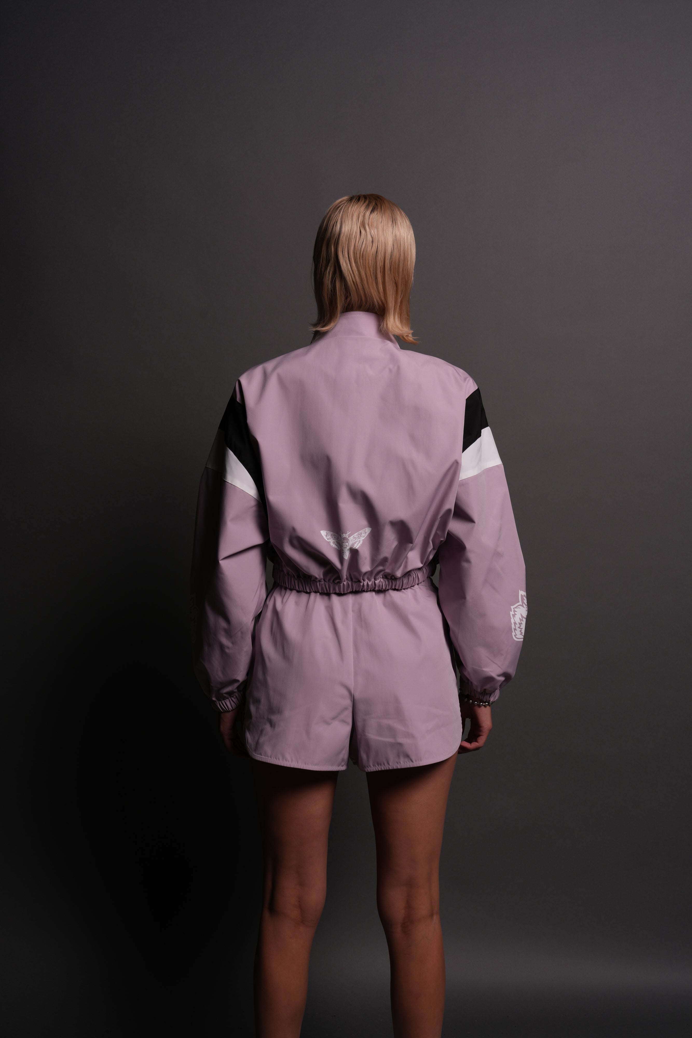 Death Becomes Her Nadia Track Jacket in Purple Smoke/Black/White