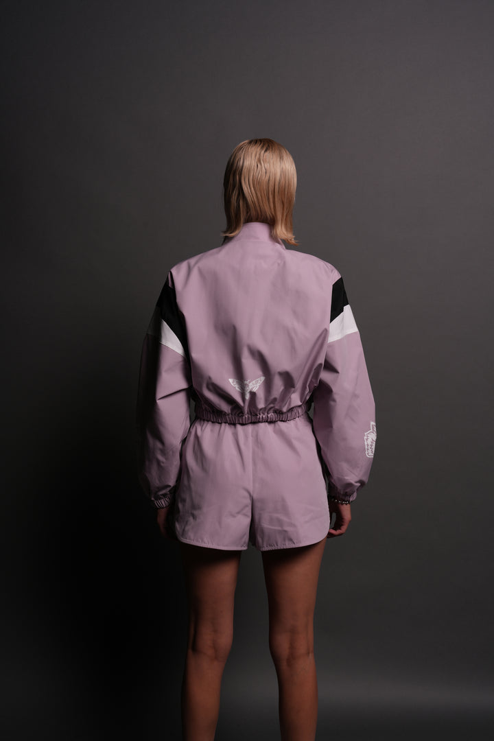 Death Becomes Her Nadia Track Jacket in Purple Smoke/Black/White