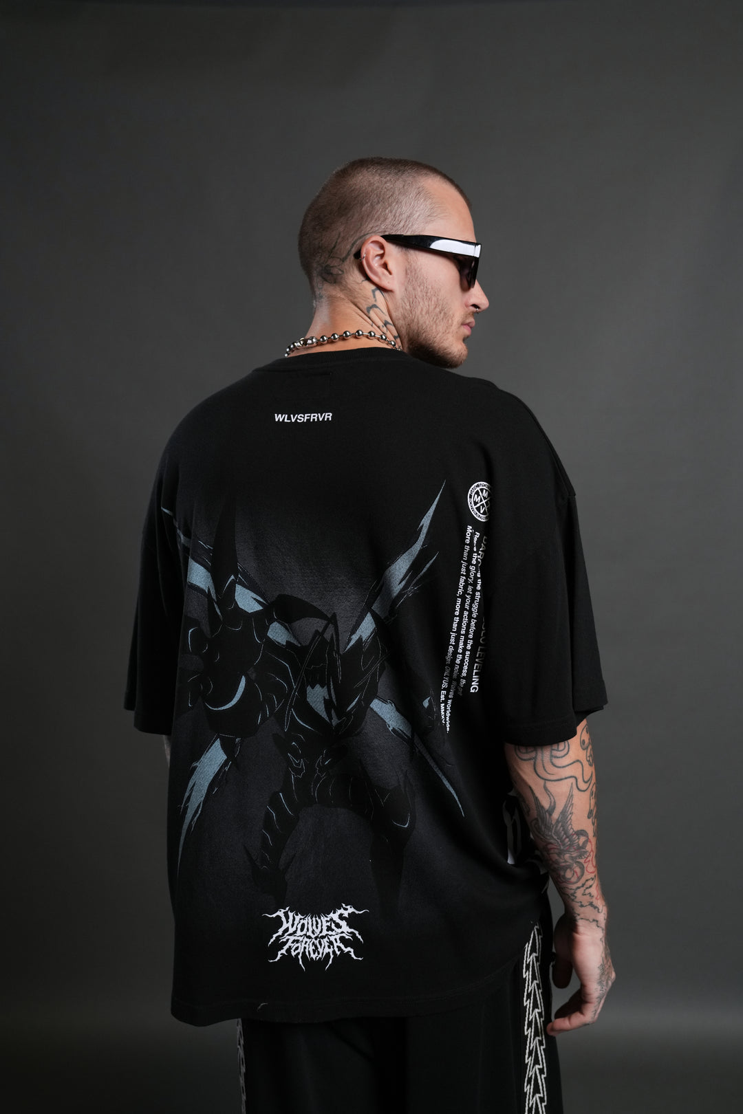 Beru "Side By Side" Series Premium Oversized Tee in Black