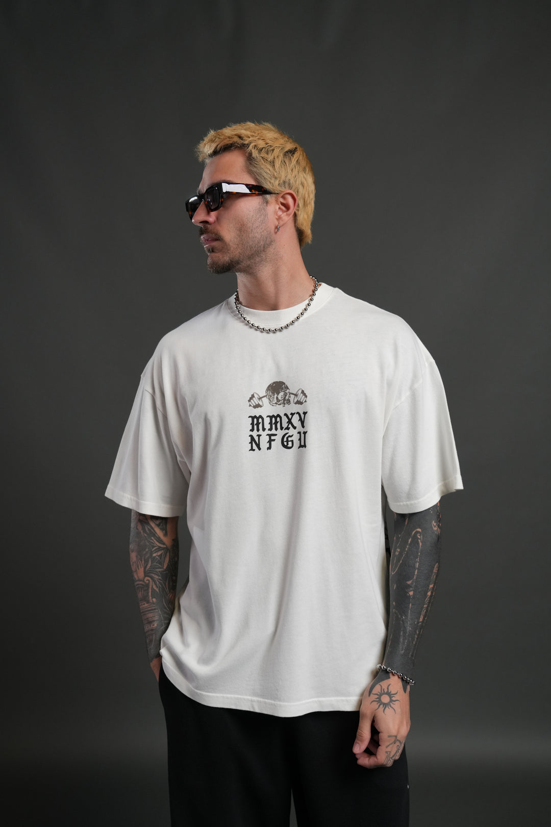 Hollow Virtue "Premium" Oversized Tee in Cream
