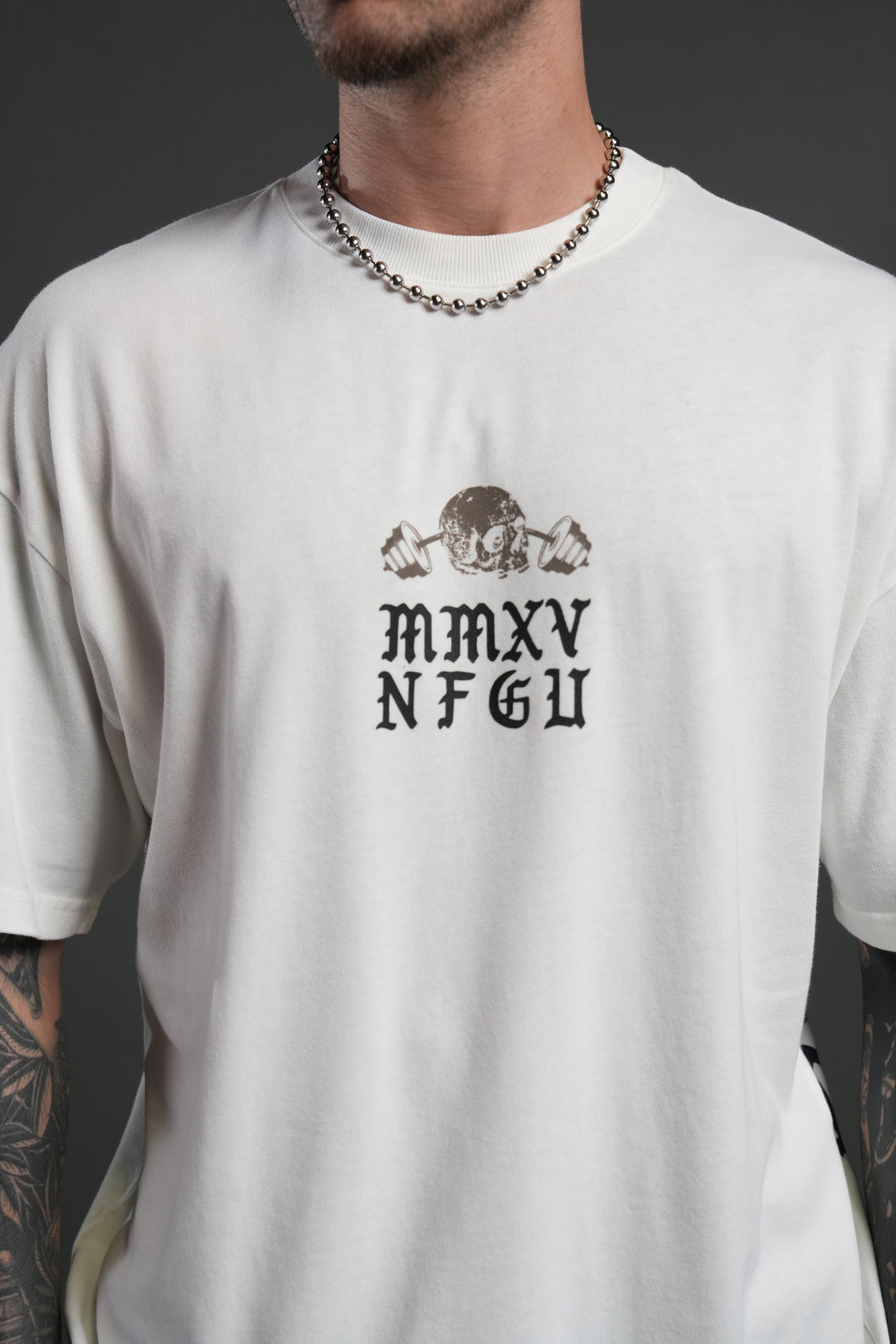 Hollow Virtue "Premium" Oversized Tee in Cream