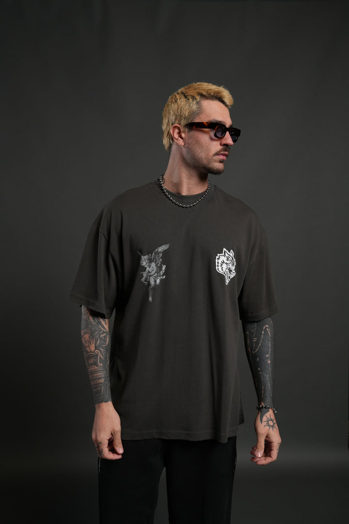 Darc Angel "Premium" Oversized Tee in Wolf Gray