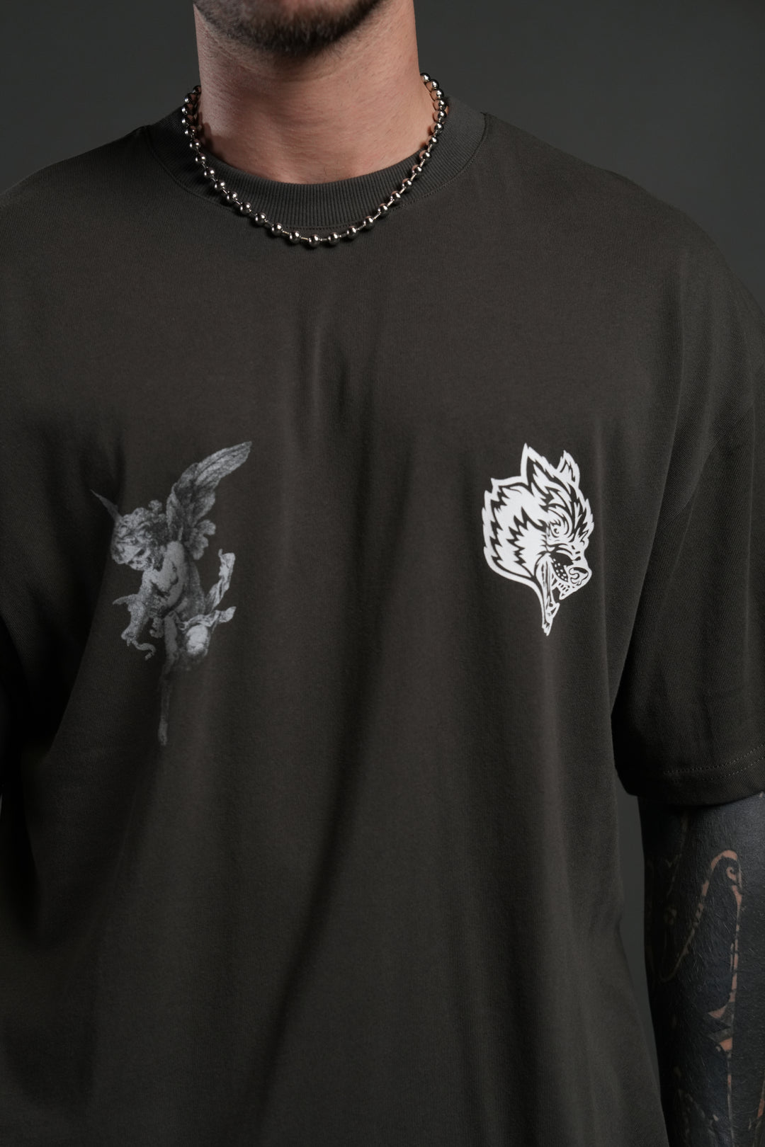 Darc Angel "Premium" Oversized Tee in Wolf Gray