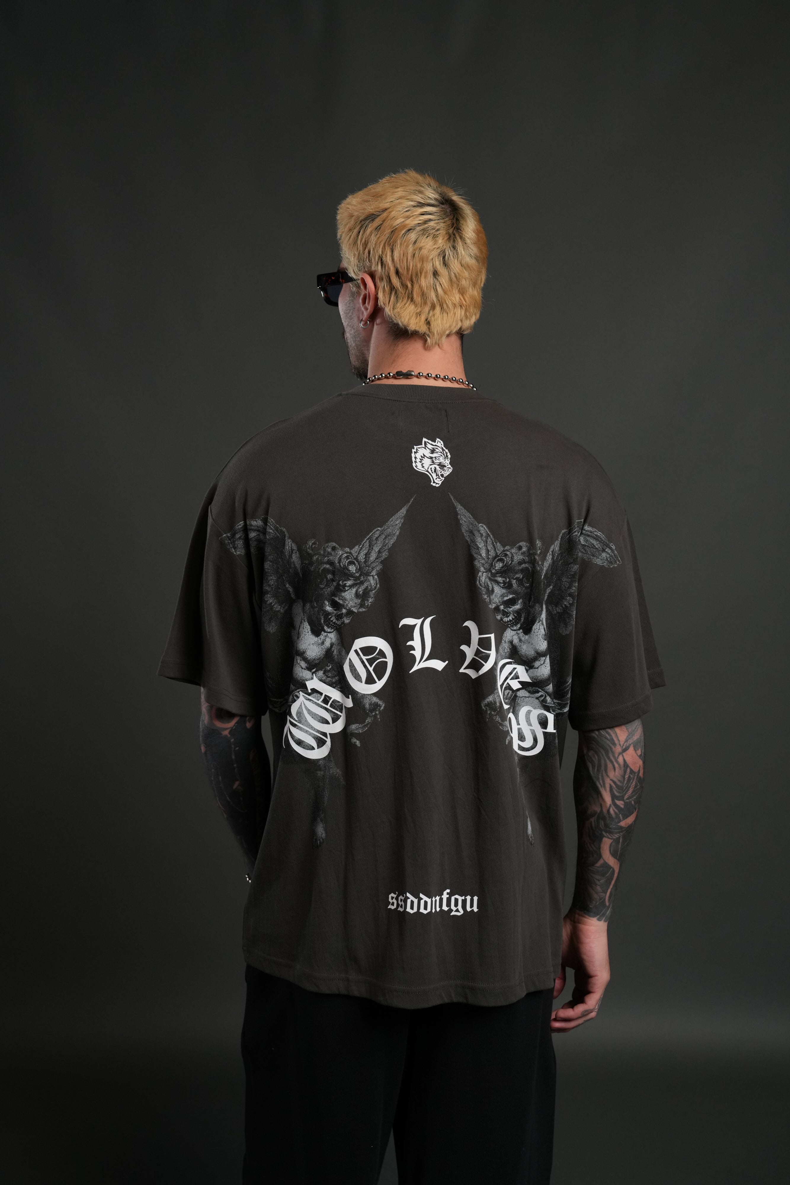 Darc Angel "Premium" Oversized Tee in Wolf Gray