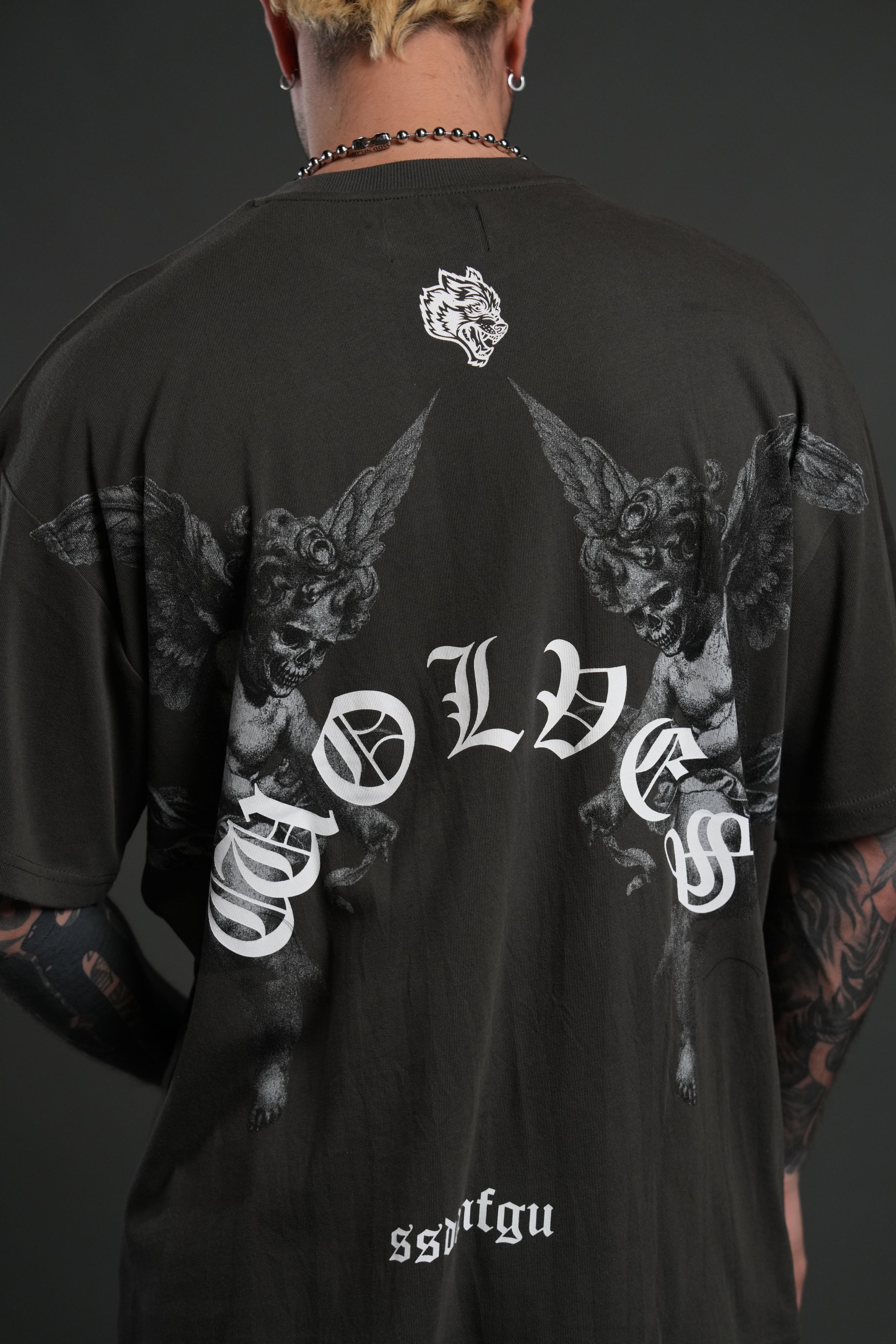 Darc Angel "Premium" Oversized Tee in Wolf Gray